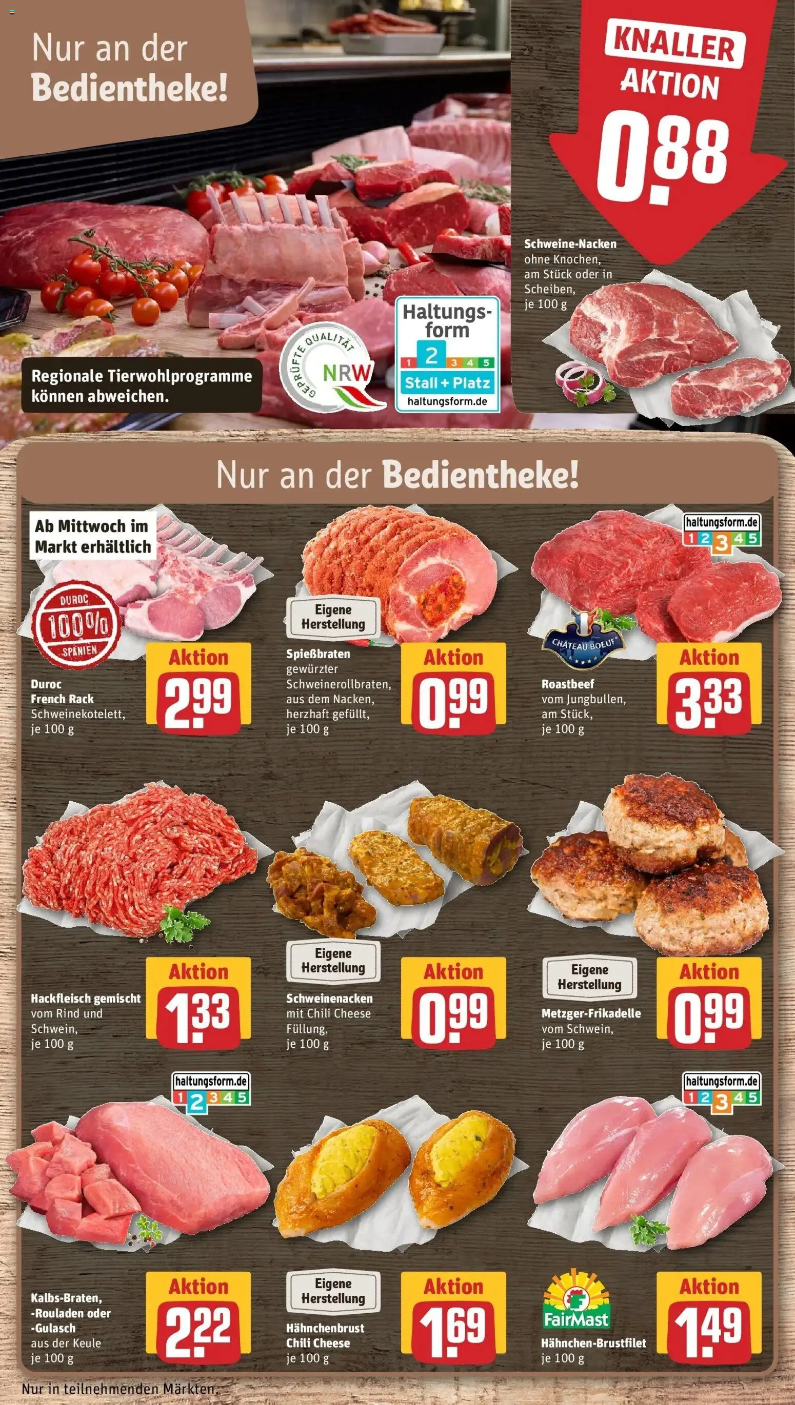 Rewe prospekt Krefeld-Fischeln	 – gültig ab 08.02.2026 | Seite: 18 | Produkte: Schweinenacken, Roastbeef, Gulasch, Hahnchenbrust