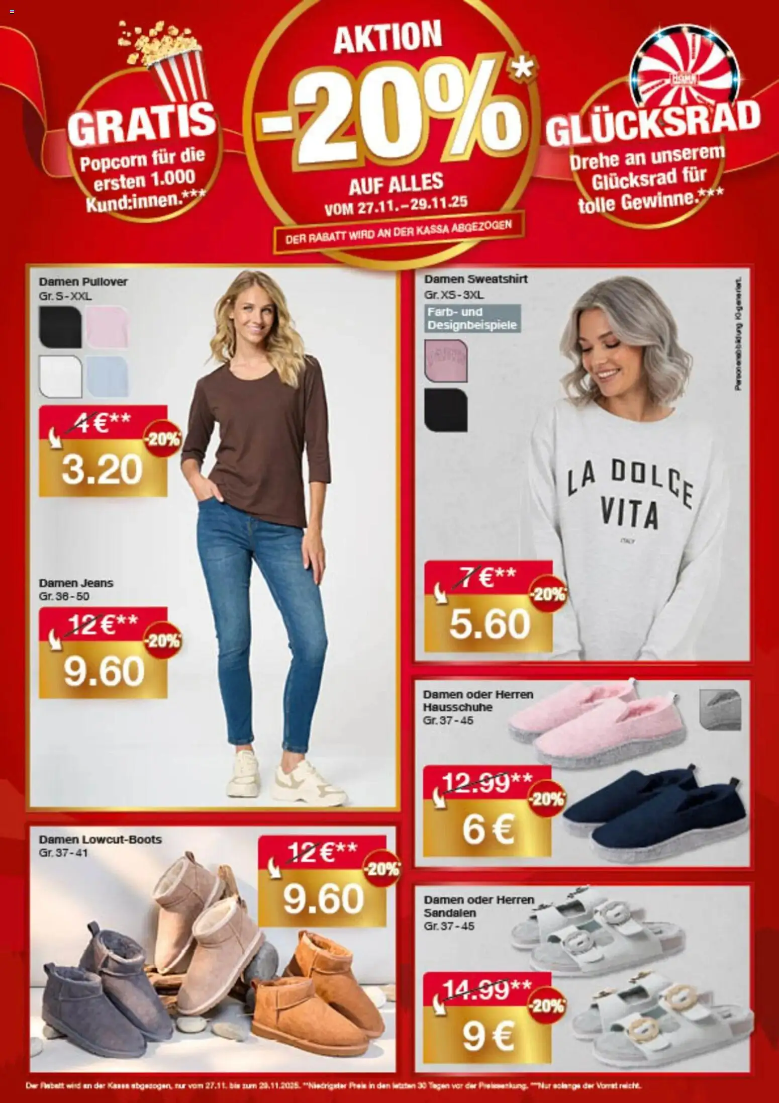 Woolworth Servus Wien! gültig ab 27.11.2025 | Seite: 2 | Produkte: Pullover, Sandalen, Hausschuhe, Jeans