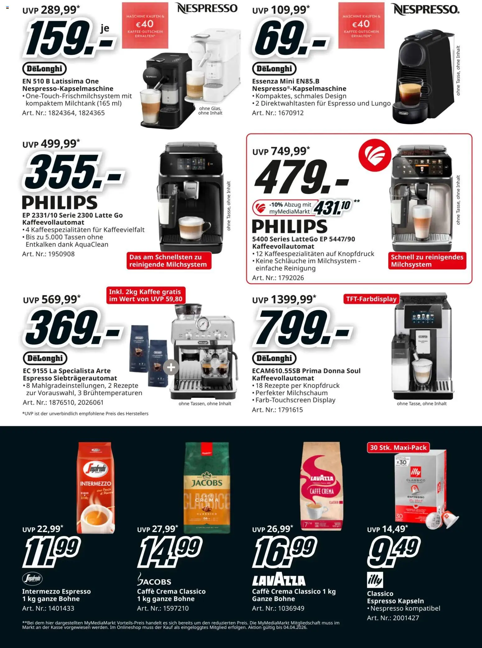 Media Markt Angebote gültig ab 22.03.2026 | Seite: 14 | Produkte: Kaffee