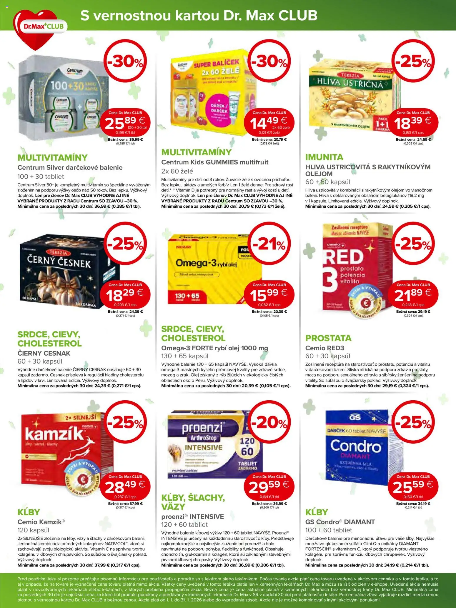 Nové Dr. Max akcie – leták je platný od 01.01.2026 | Strana: 9 | Produkty: Tablet, Olej, Cesnak