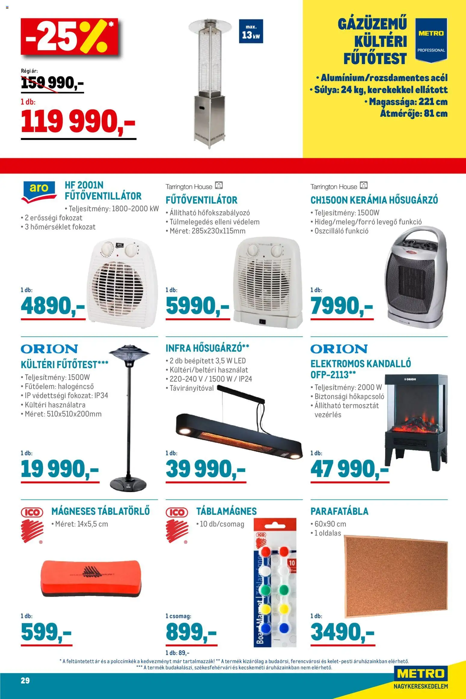 Metro akciós ujság - amely érvényes a következő dátumtól: 02.11.2025 | Oldal: 29 | Termékek: Parafatábla, Hősugárzó, Termosztát