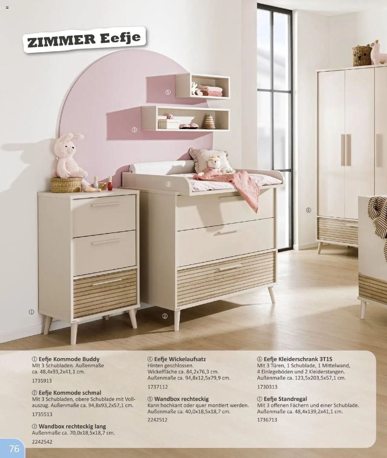 Vedes - Babykatalog - gültig ab dem 01.07.2025 | Seite: 76 | Produkte: Kleiderschrank, Kommode