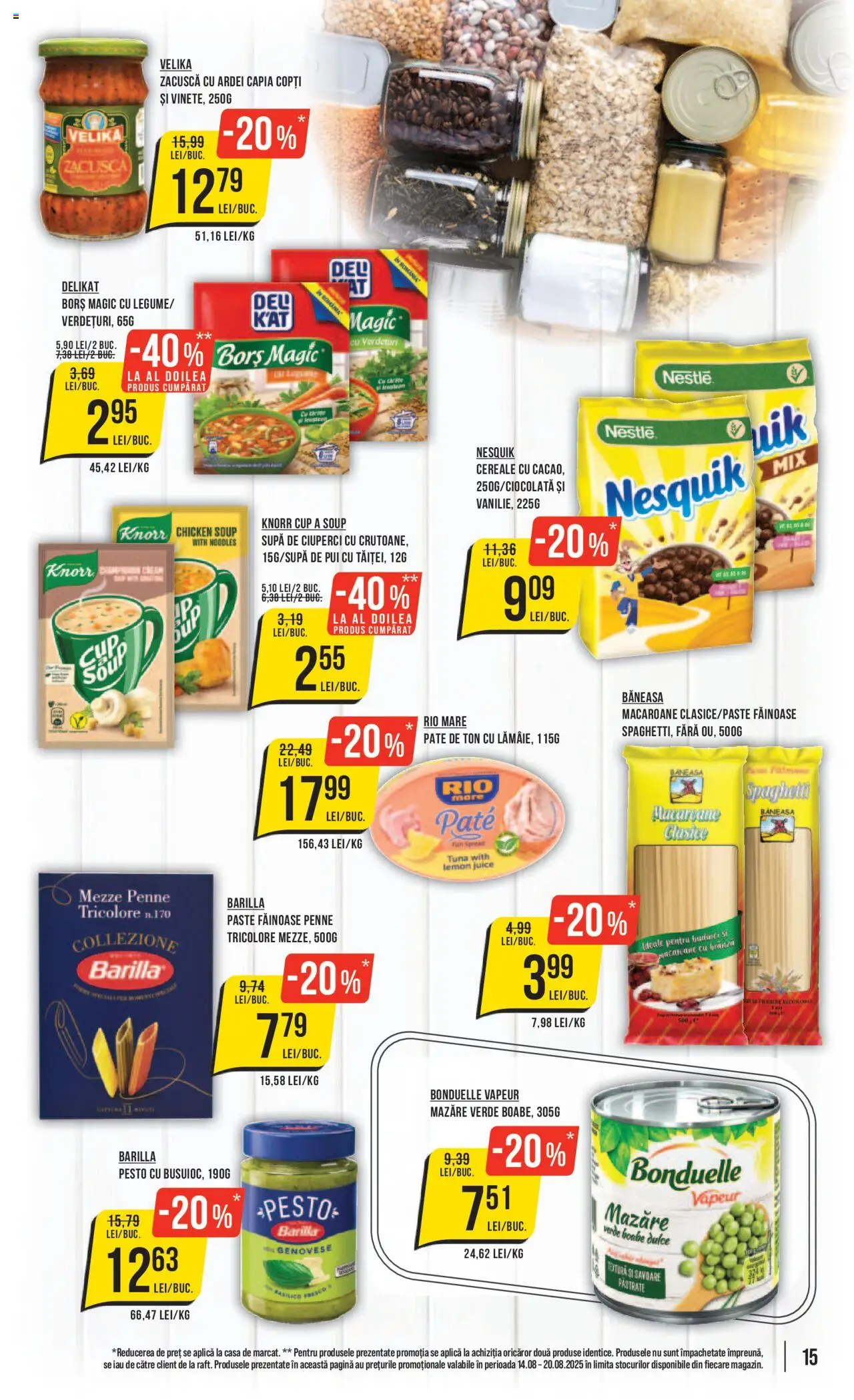 Catalog Mega Image – valabil de la 14.08.2025 | Pagină: 15 | Produse: Mazăre, Borș, Ciuperci, Cereale
