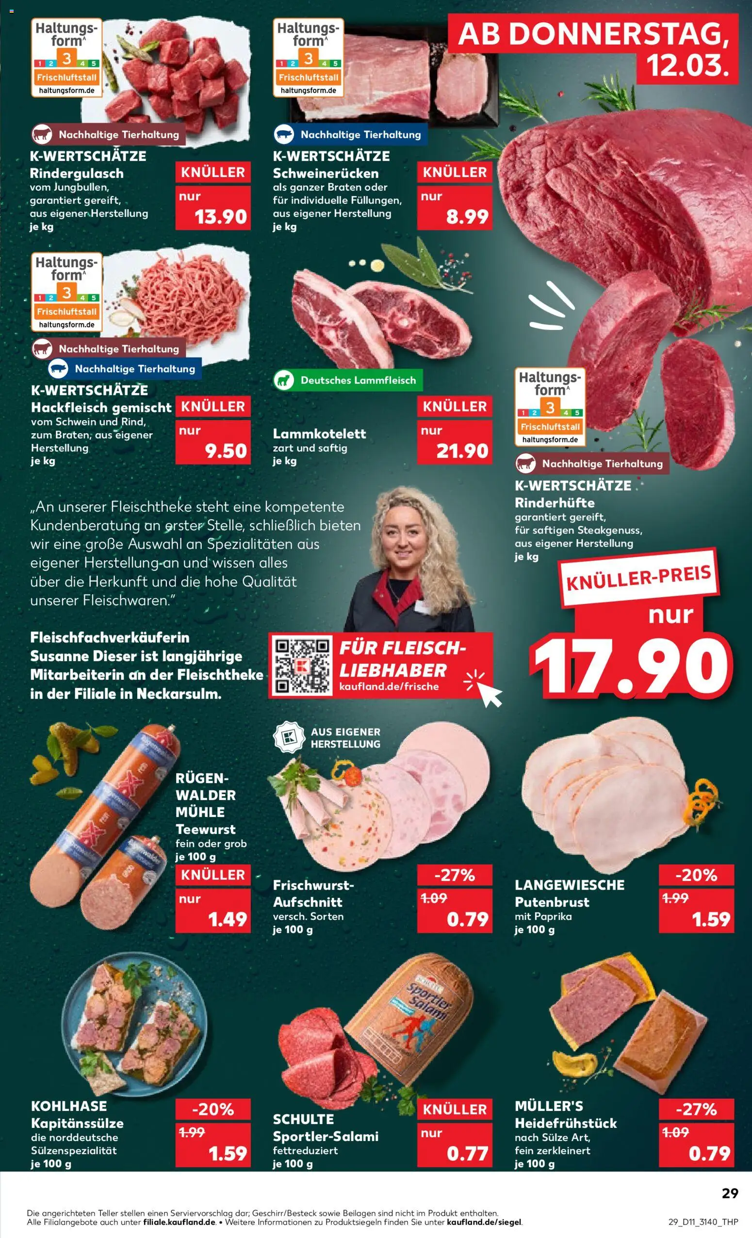 Kaufland Prospekt Leipzig	 – gültig ab 12.03.2026 | Seite: 29 | Produkte: Schweinerucken, Salami, Fleisch, Hackfleisch