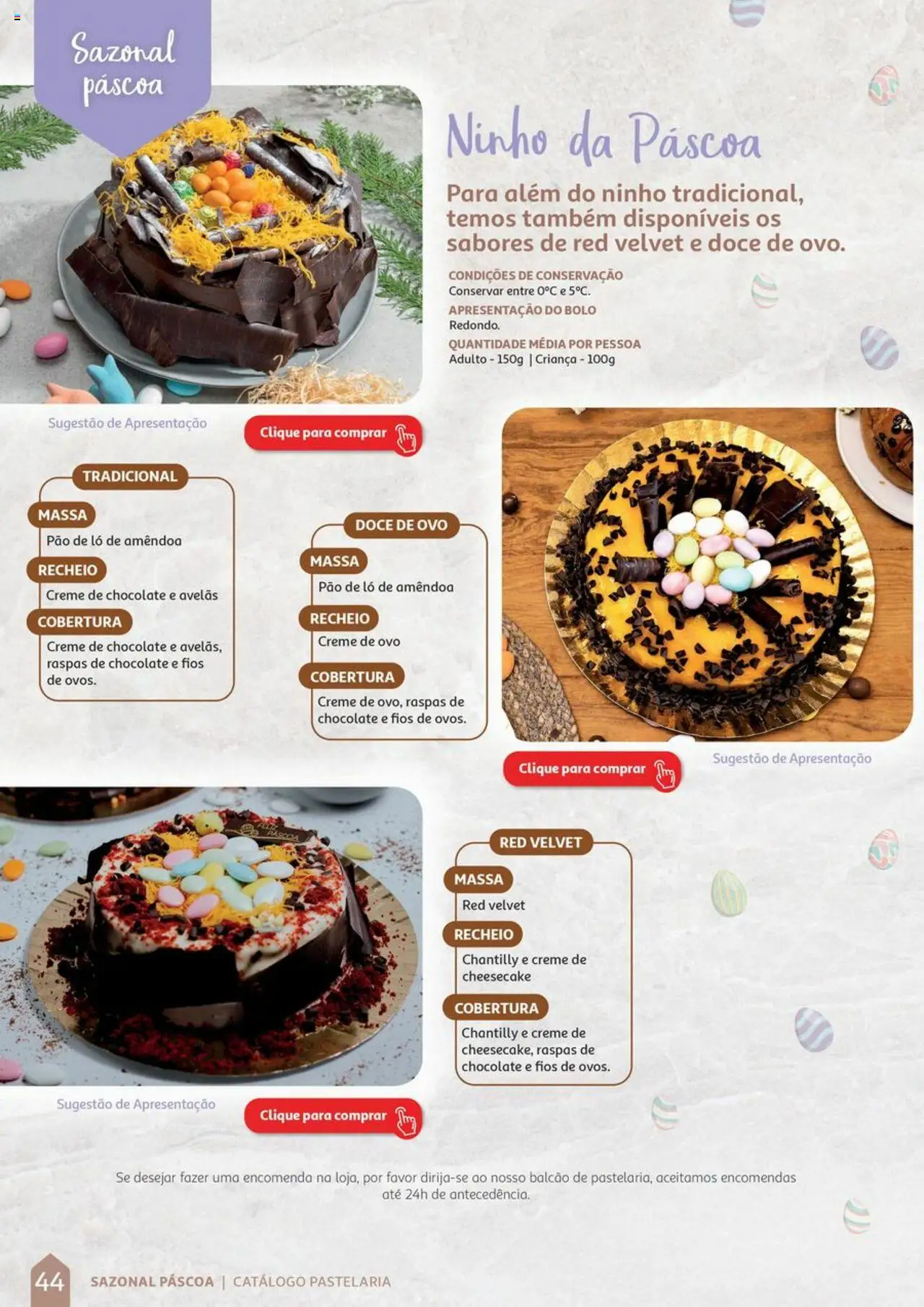 Auchan Catálogo de Pastelaria │ válido de 08.04.2024 | Página: 44 | Produtos: Avelãs, Pão, Massa, Creme
