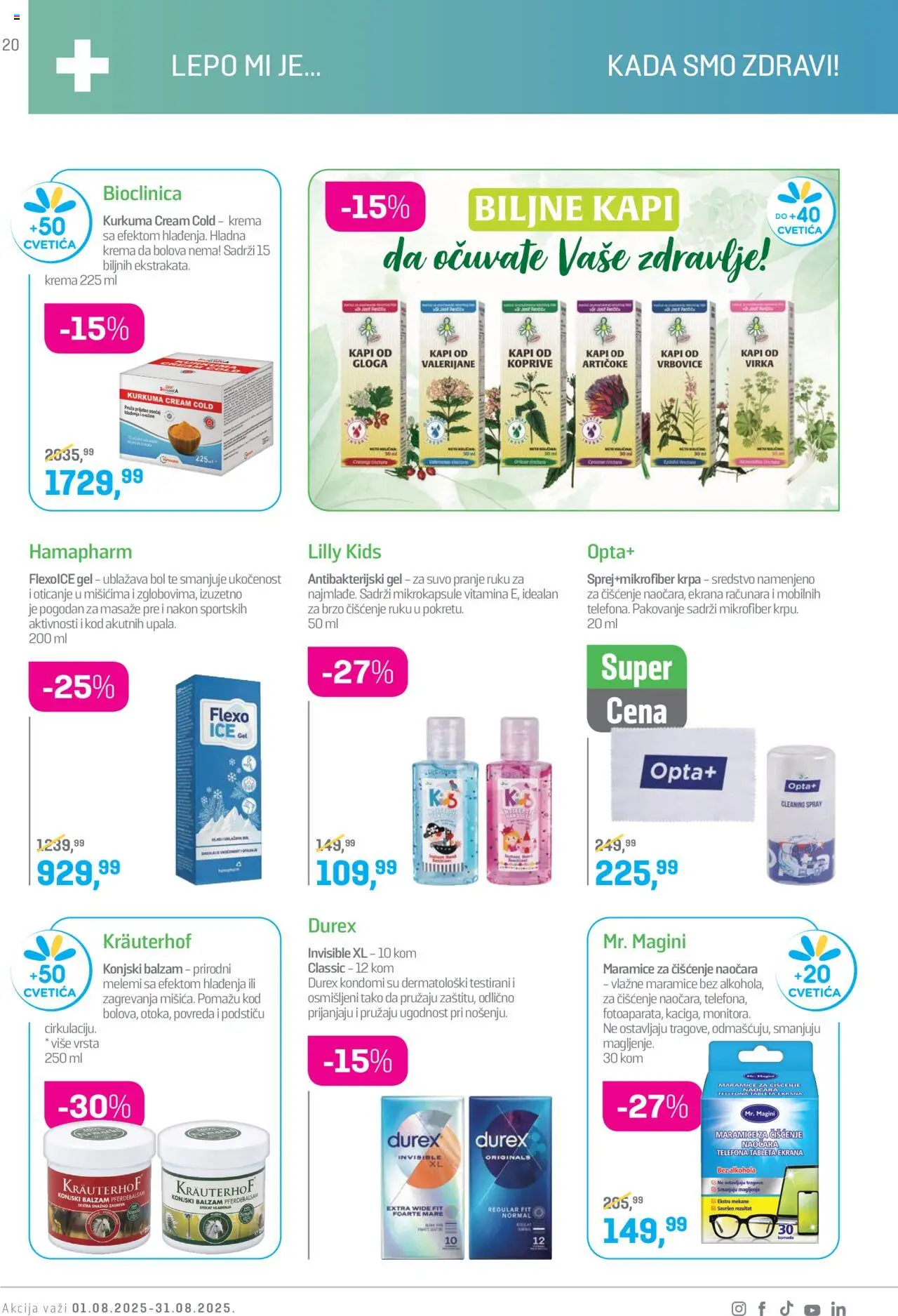 Lilly drogerie katalog - važi od 01.08.2025 | Strana: 20 | Proizvode: Balzam, Krema, Pakovanje, Vlažne maramice