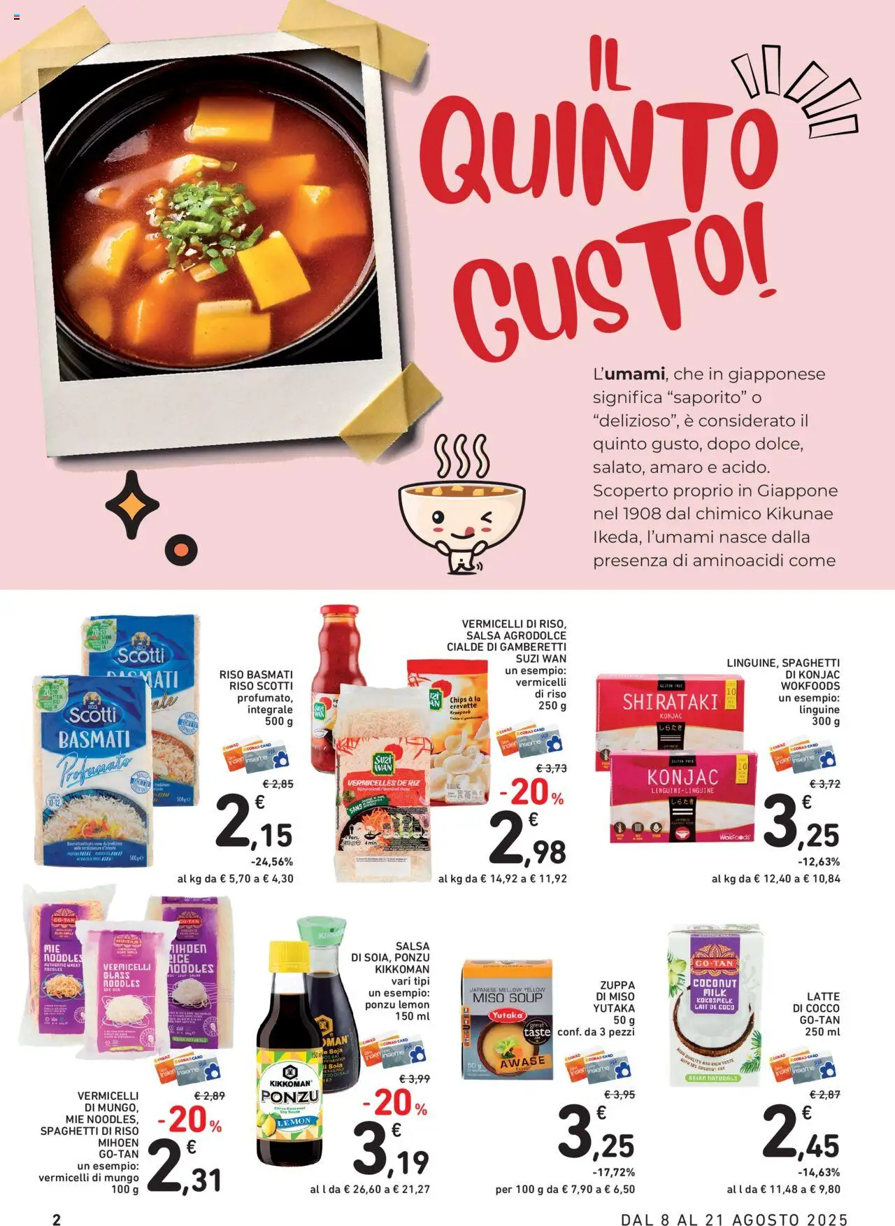Volantino Conad del 08.08.2025 | Pagina: 2 | Prodotti: Riso, Salsa, Sale, Cocco