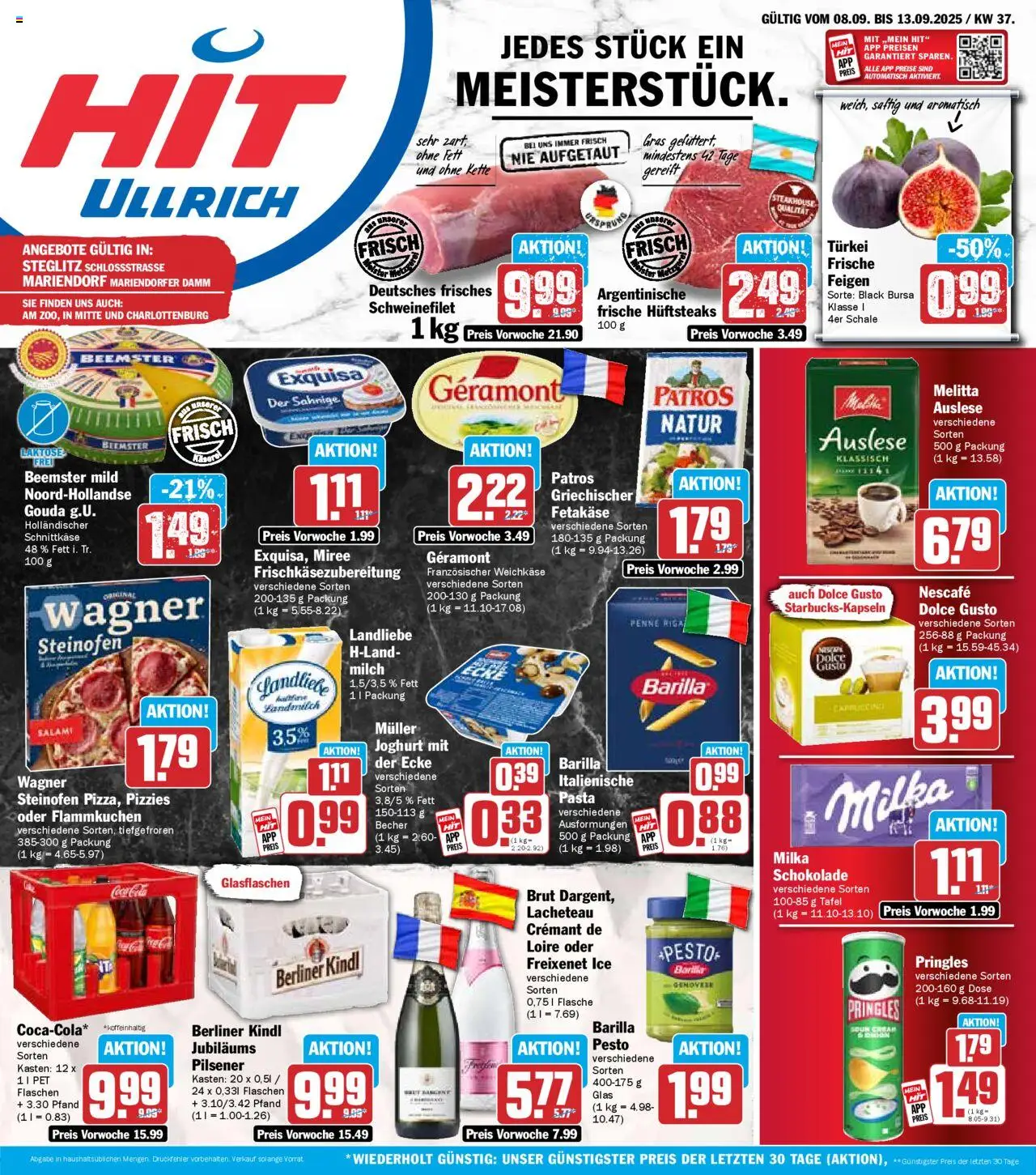 HIT Prospekt 	 – gültig ab 08.09.2025 | Seite: 1 | Produkte: Joghurt, Barilla, Patros, Pasta