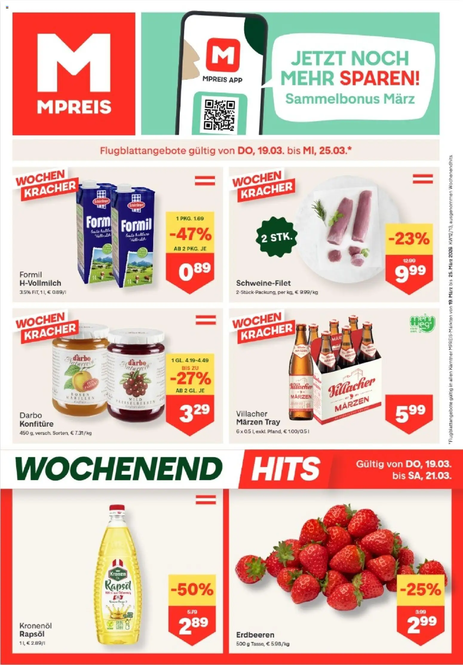 MPREIS Dellach im Drautal gültig ab 19.03.2026 | Seite: 1 | Produkte: Erdbeeren