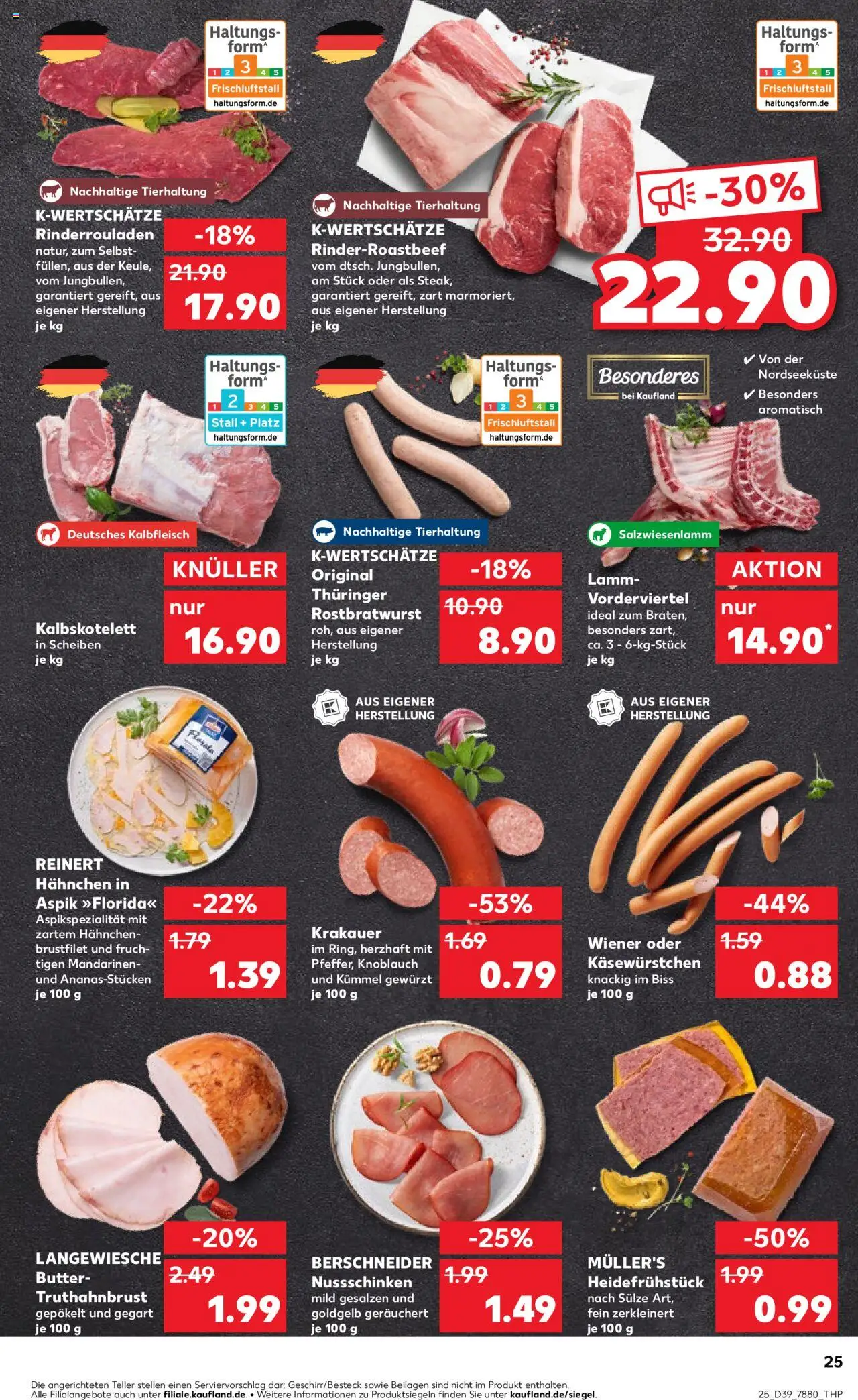 Kaufland prospekt Hamburg	 – gültig ab 28.09.2025 | Seite: 25 | Produkte: Rinderrouladen, Hahnchen, Butter, Mandarinen