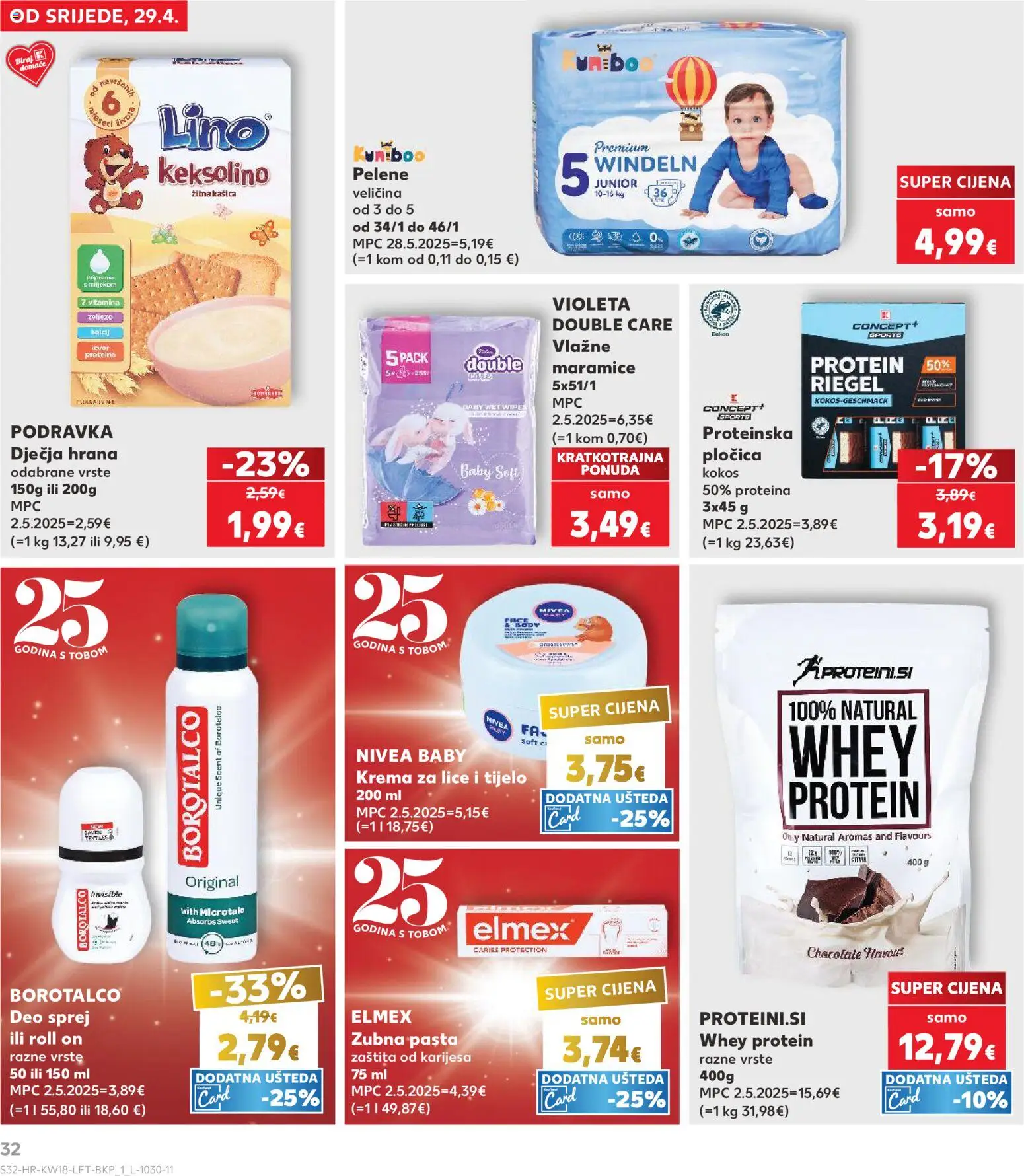 Kaufland HR akciós ujság - amely érvényes a következő dátumtól: 29.04.2026 | Oldal: 32 | Termékek: Body, Protein