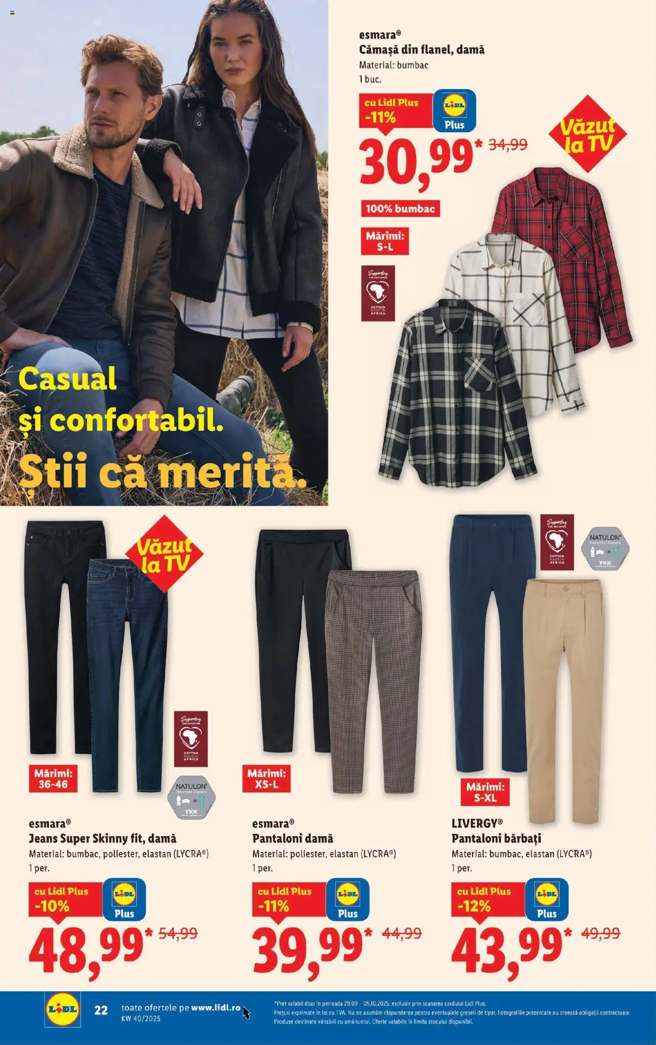Noul catalog Lidl – valabil de la 29.09.2025 | Pagină: 22 | Produse: Pantaloni