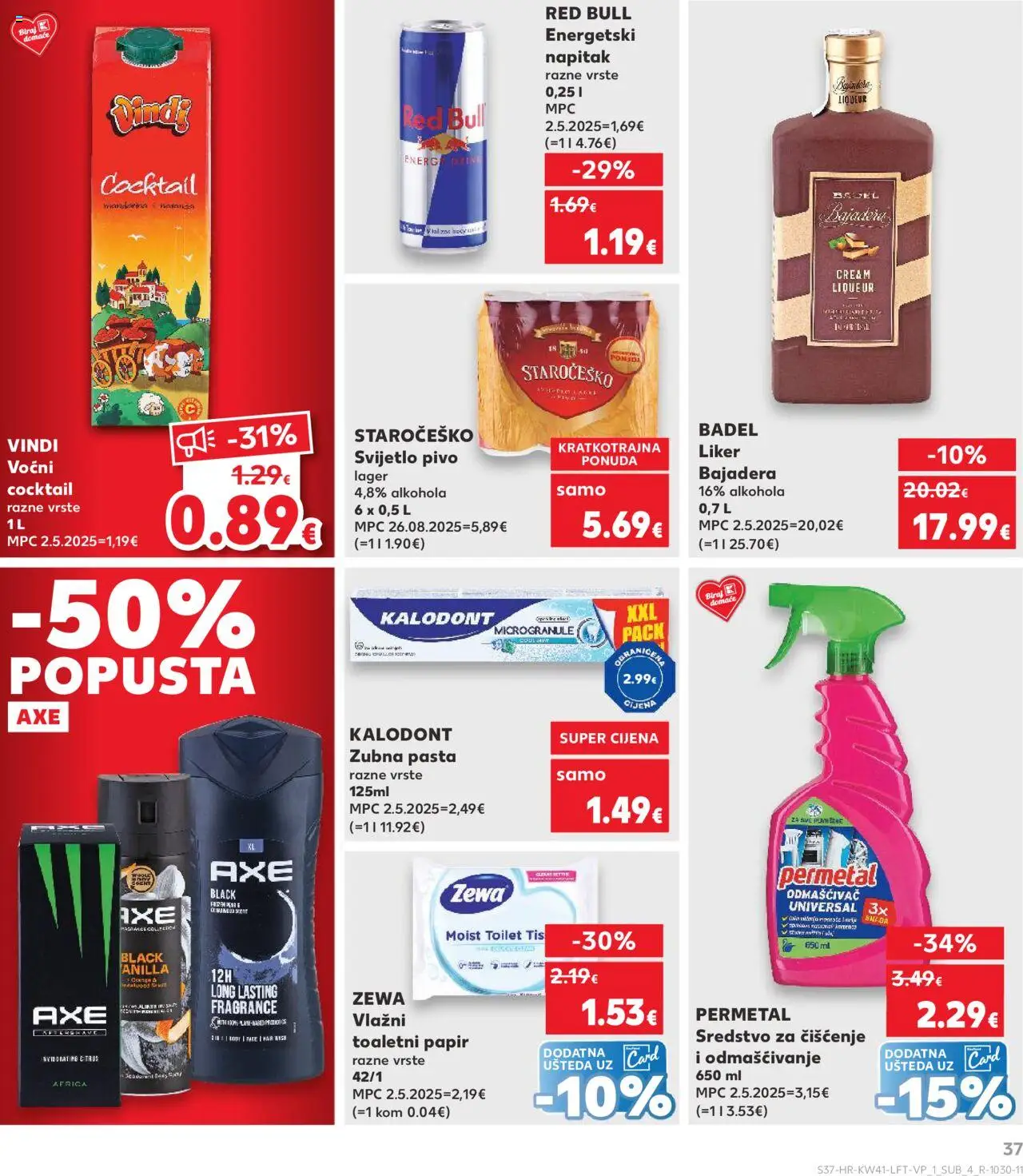 Kaufland katalog | vrijedi od 08.10.2025 | Stranica: 37 | Proizvodi: Liker, Zewa, Pasta, Axe