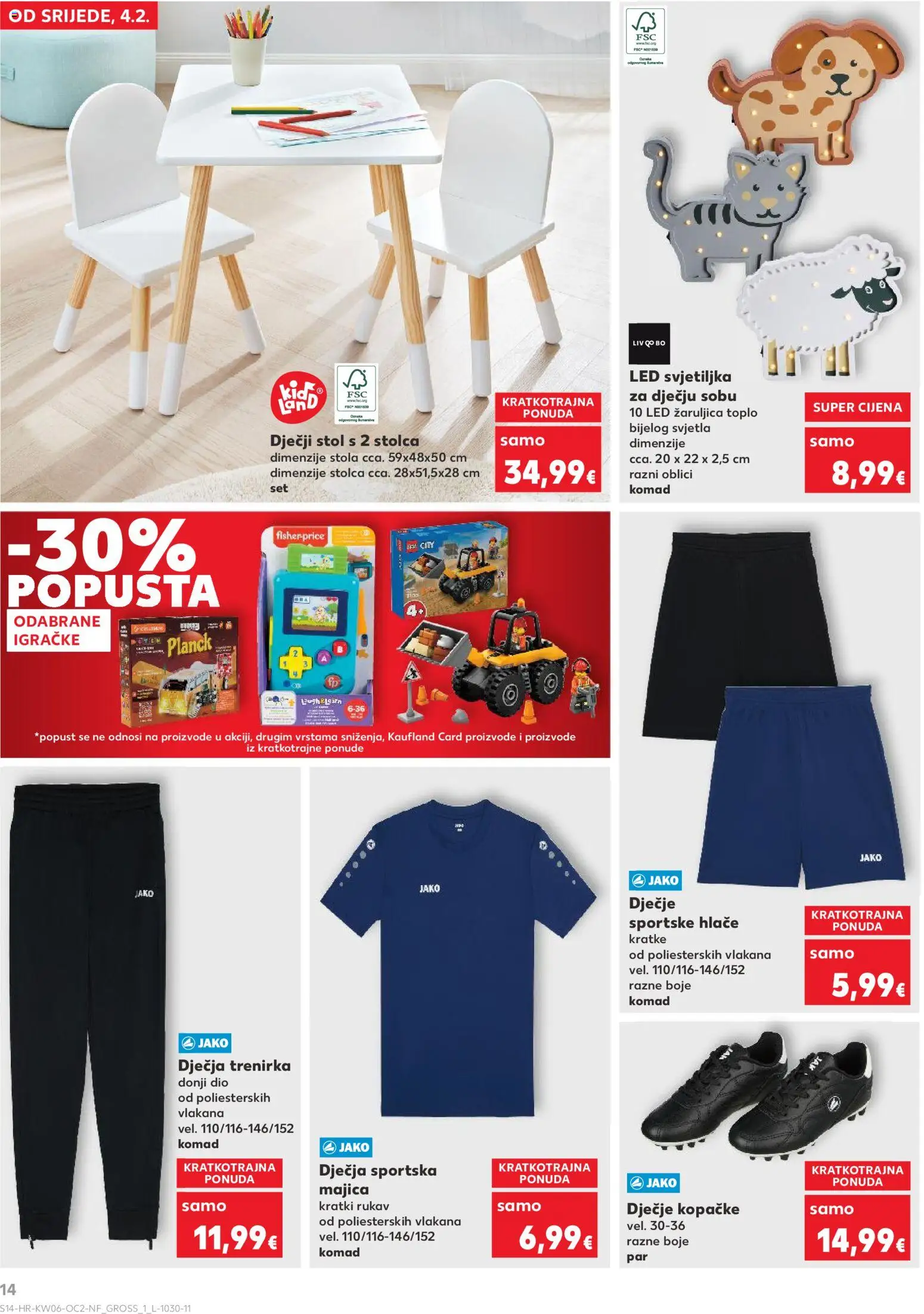Kaufland katalog | vrijedi od 04.02.2026 | Stranica: 14 | Proizvodi: Stol, Svjetiljka, Kopačke, Trenirka