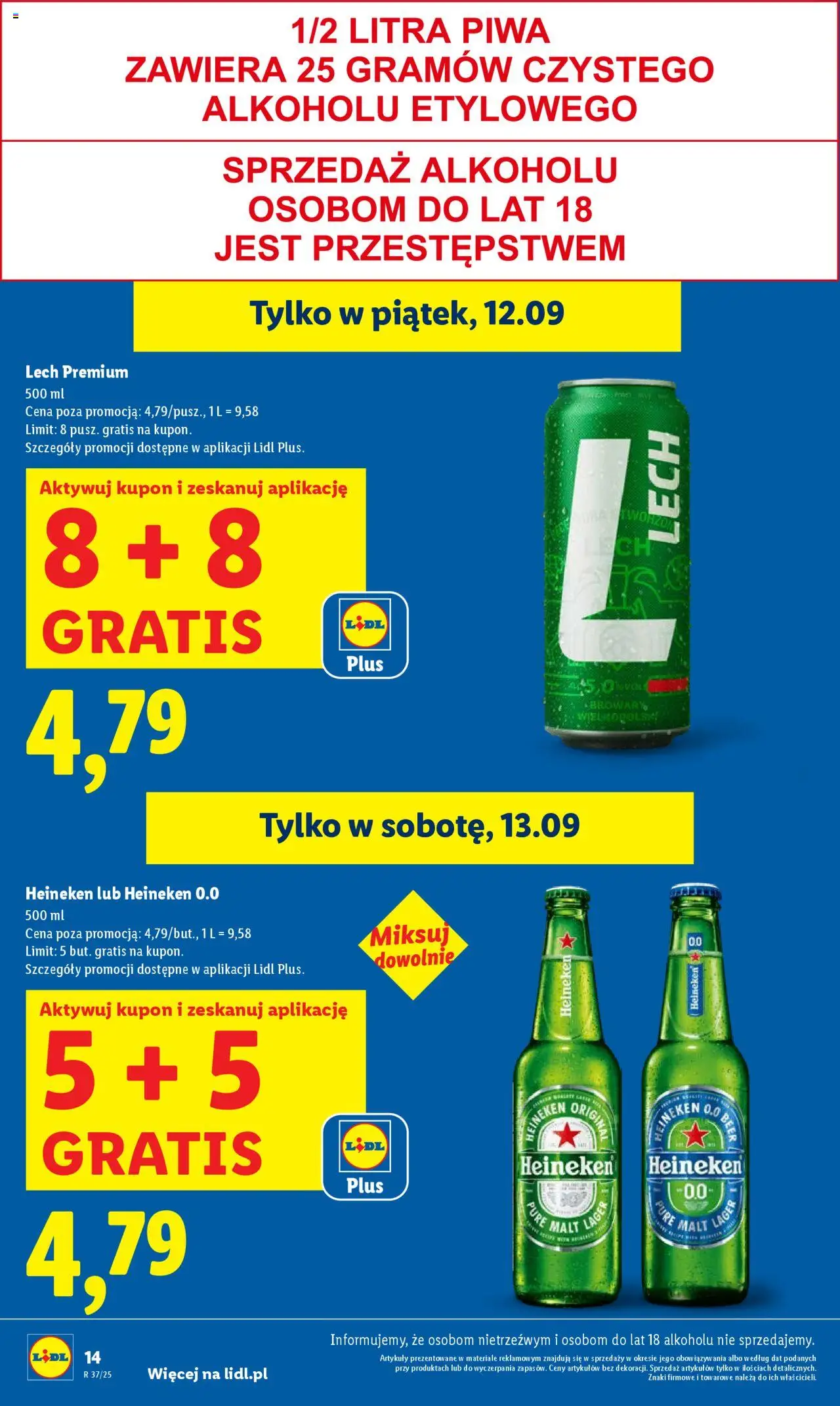 Lidl Gazetka od 11.09.2025 | Strona: 14 | Produkty: Heineken