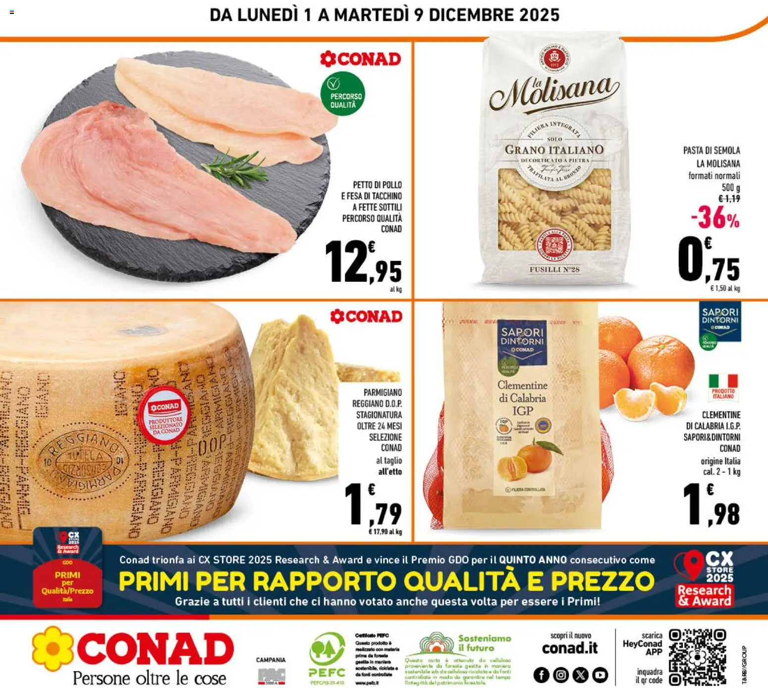 Volantino Conad del 01.12.2025 | Pagina: 28 | Prodotti: Pollo, Pasta, Parmigiano reggiano, Parmigiano