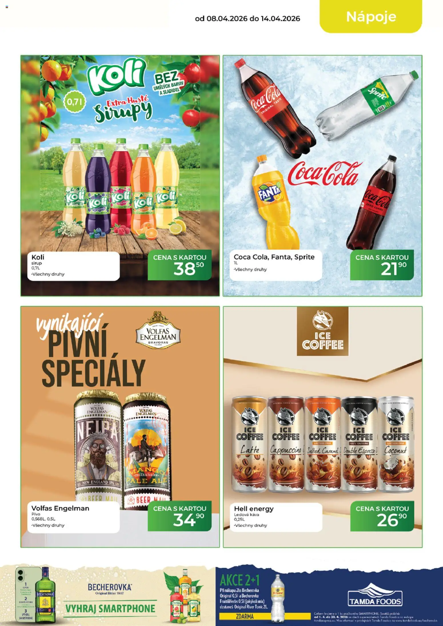 Tamda Foods leták od 08.04.2026 | Strana: 15 | Produkty: Ledová káva, Fanta, Sirup, Tonic