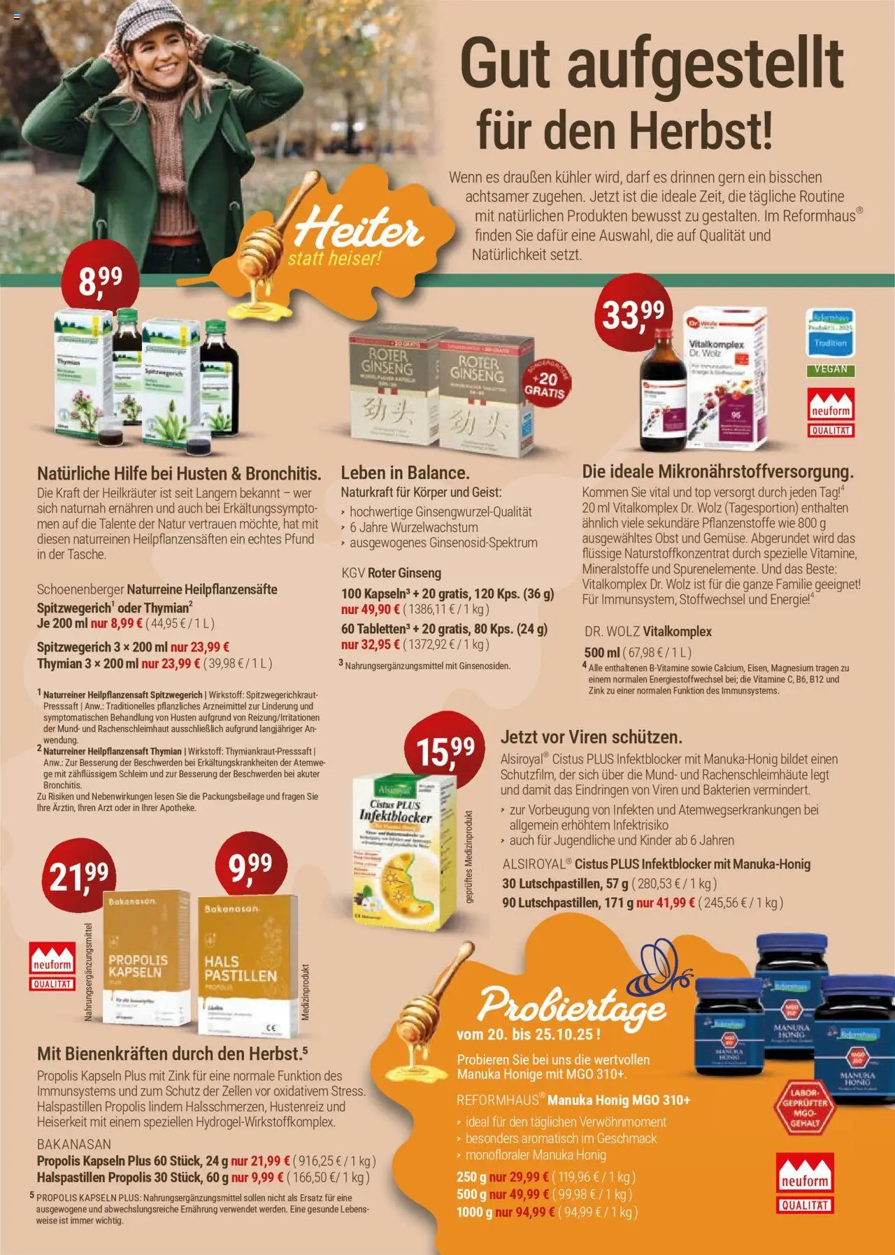 Reformhaus Bacher Prospekt 	 – gültig ab 01.10.2025 | Seite: 3 | Produkte: Top, Obst