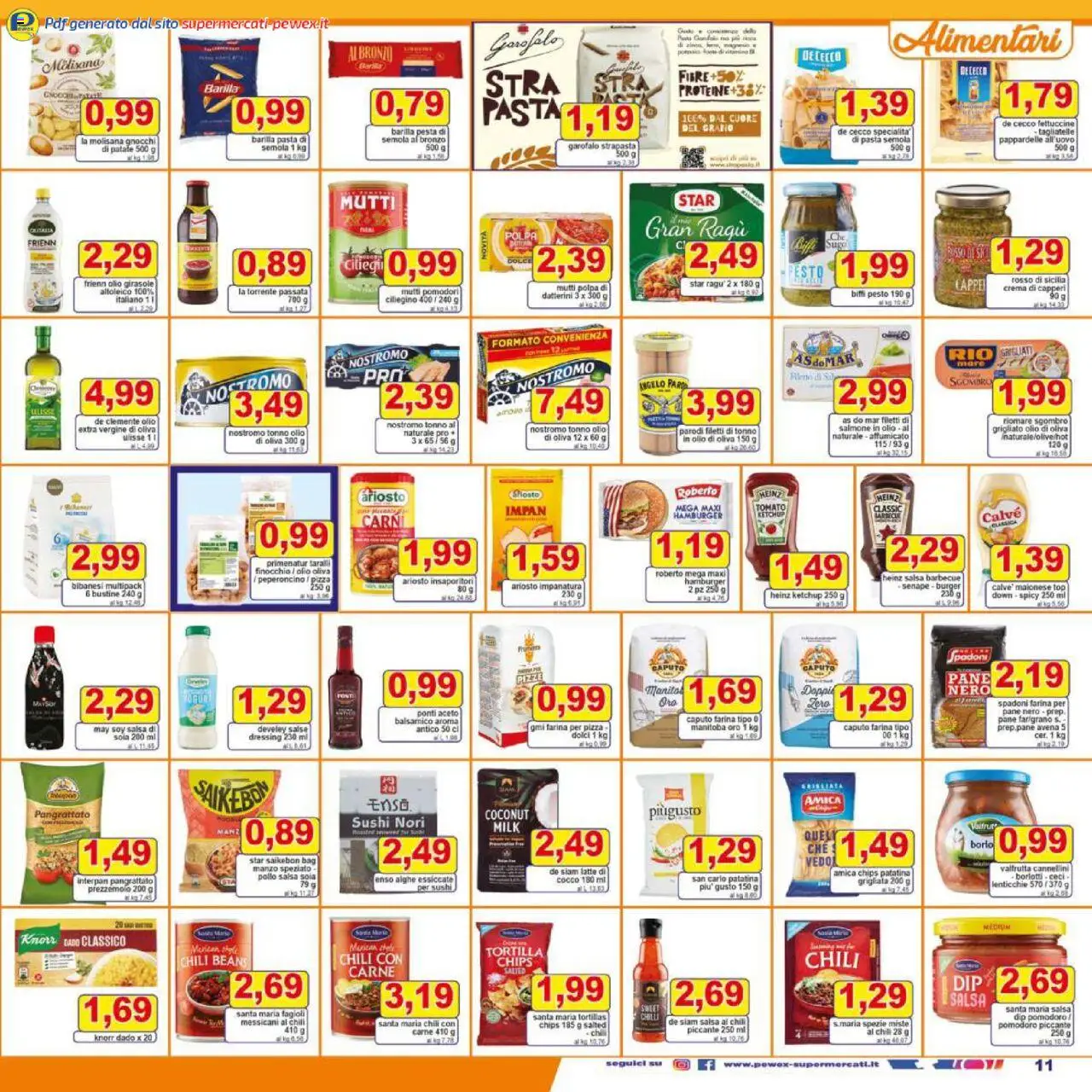 Volantino Pewex del 08.10.2025 | Pagina: 11 | Prodotti: Ketchup, Fagioli, Farina, Mutti