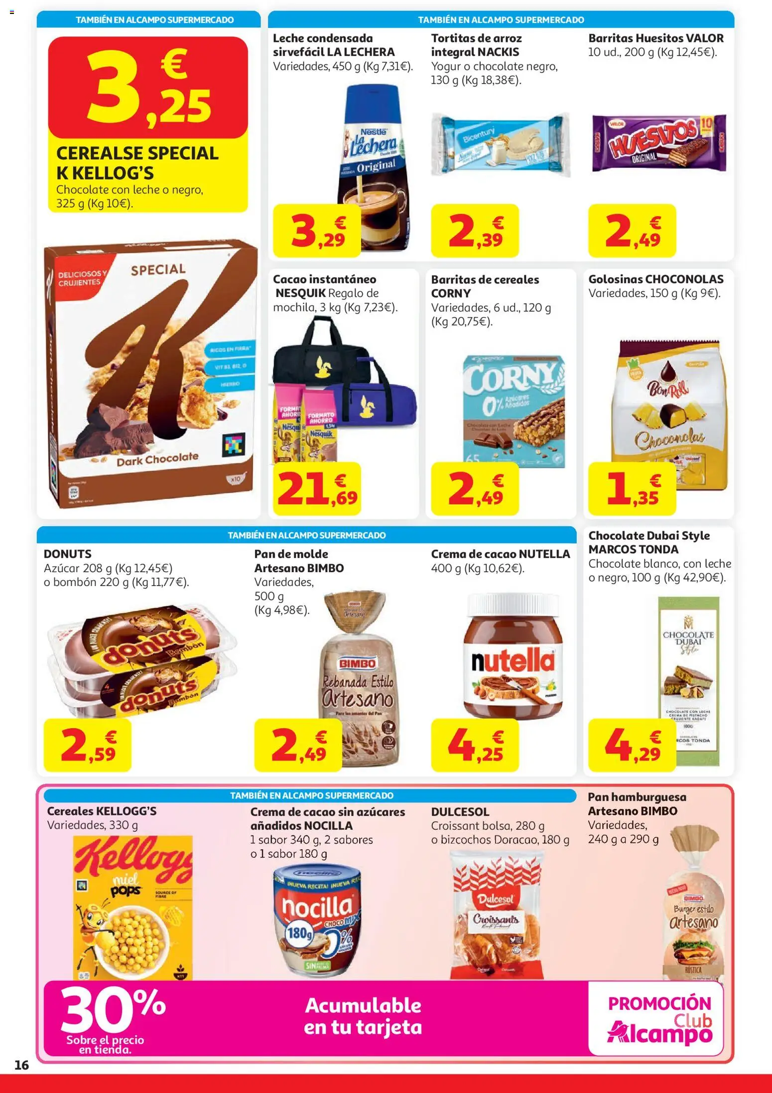 Alcampo HG Unico │ válido desde el 21.04.2026 | Página: 16 | Productos: Ψηφιακή κάμερα, Leche, Cacao instantáneo, Σοκολατούχο γάλα