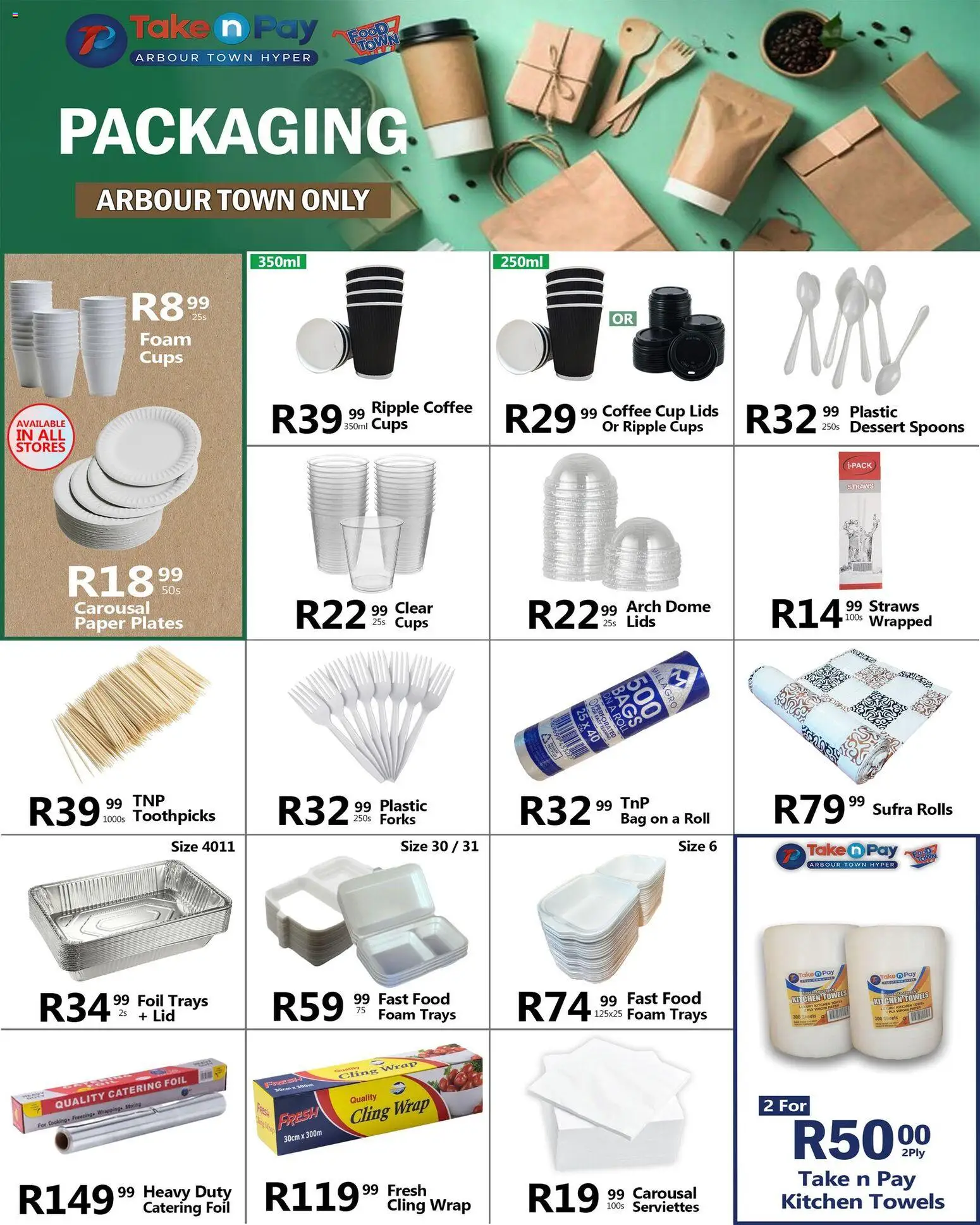 New Take n Pay catalogue – valid from 03.11.2025 | Page: 30 | Products: Bag, Arch, Towel, Paper plates