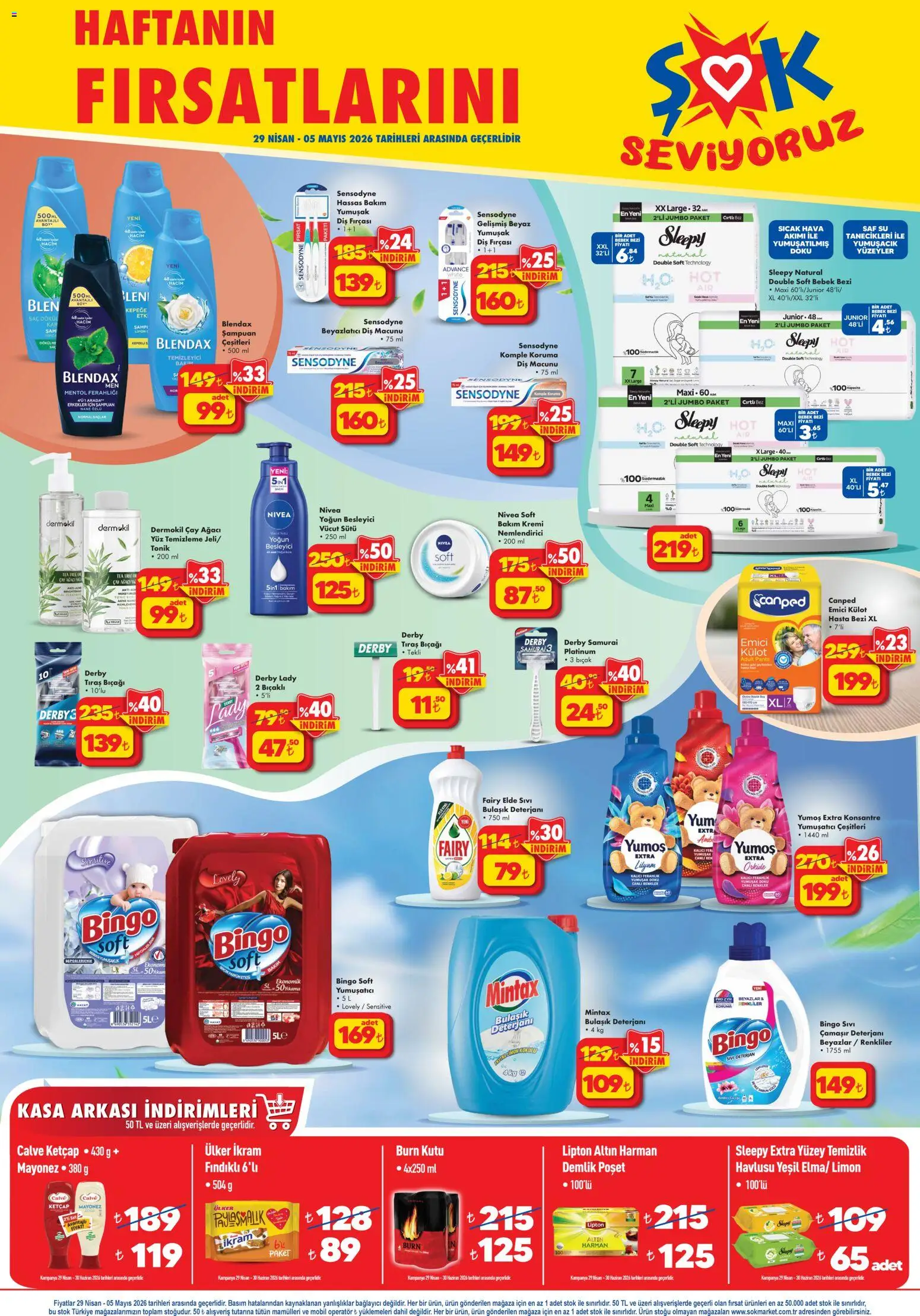 Şok Market Katalog - 29.04.2026 tarihinden itibaren geçerlidir | Sayfa: 2 | Ürünler: Şampuan, Yumuşatıcı, Çay, Bağlayıcı