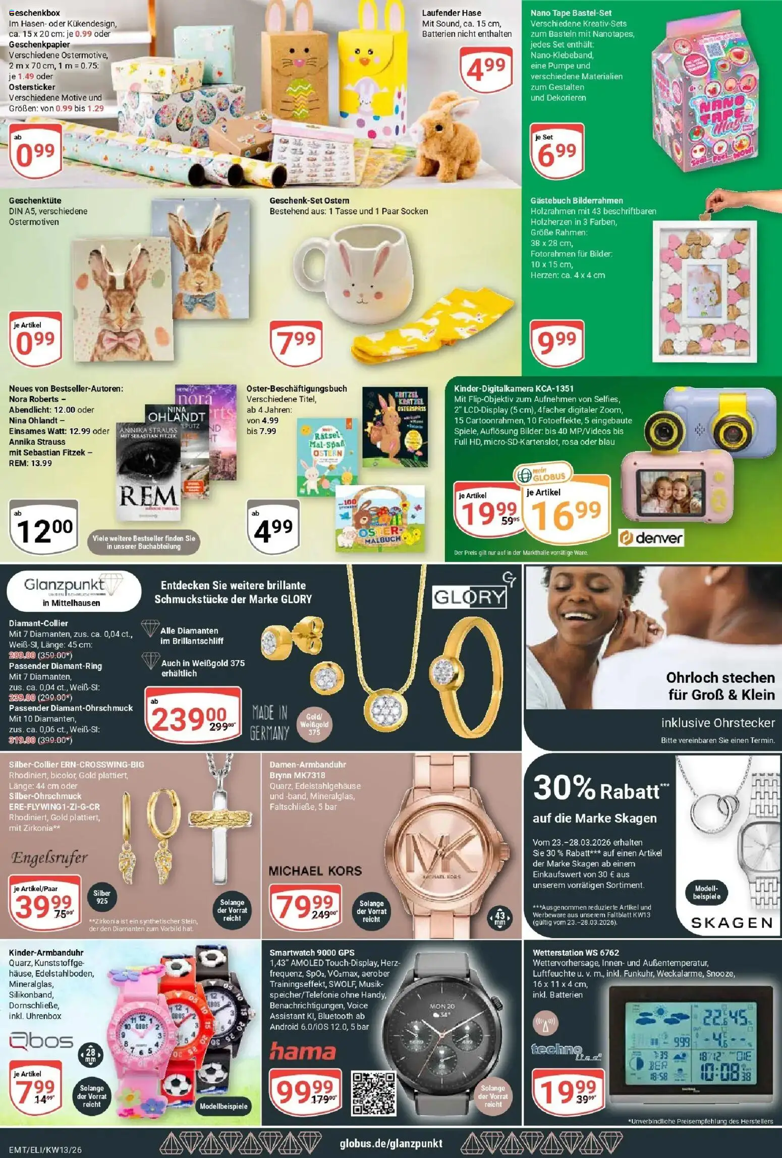 Globus prospekt Erfurt-Linderbach	 – gültig ab 23.03.2026 | Seite: 26 | Produkte: Wetterstation, Smartwatch, Bilder, Socken