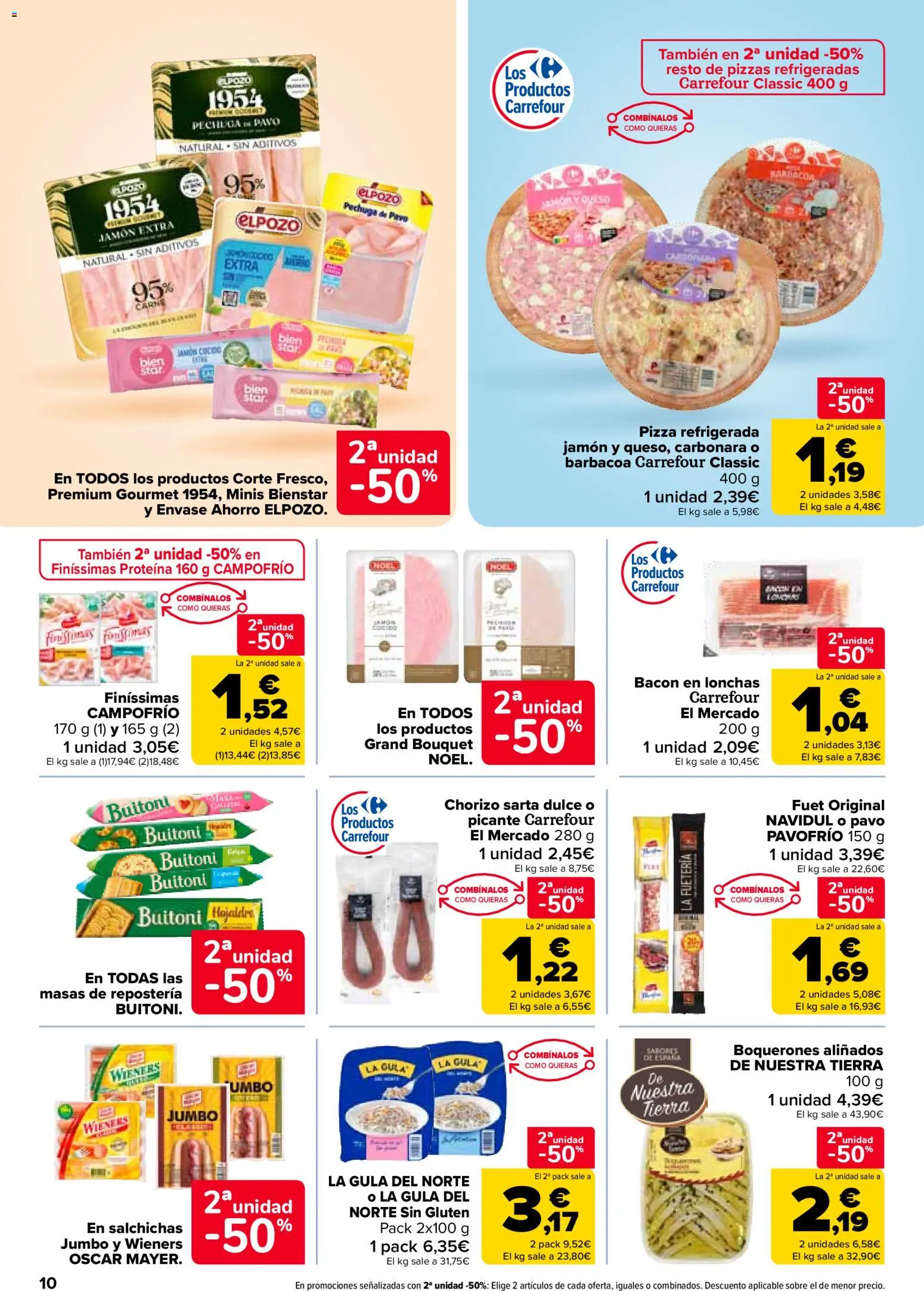 Carrefour folleto │ válido desde el 15.01.2026 | Página: 10 | Productos: Jamón, Pizza, Barbacoa