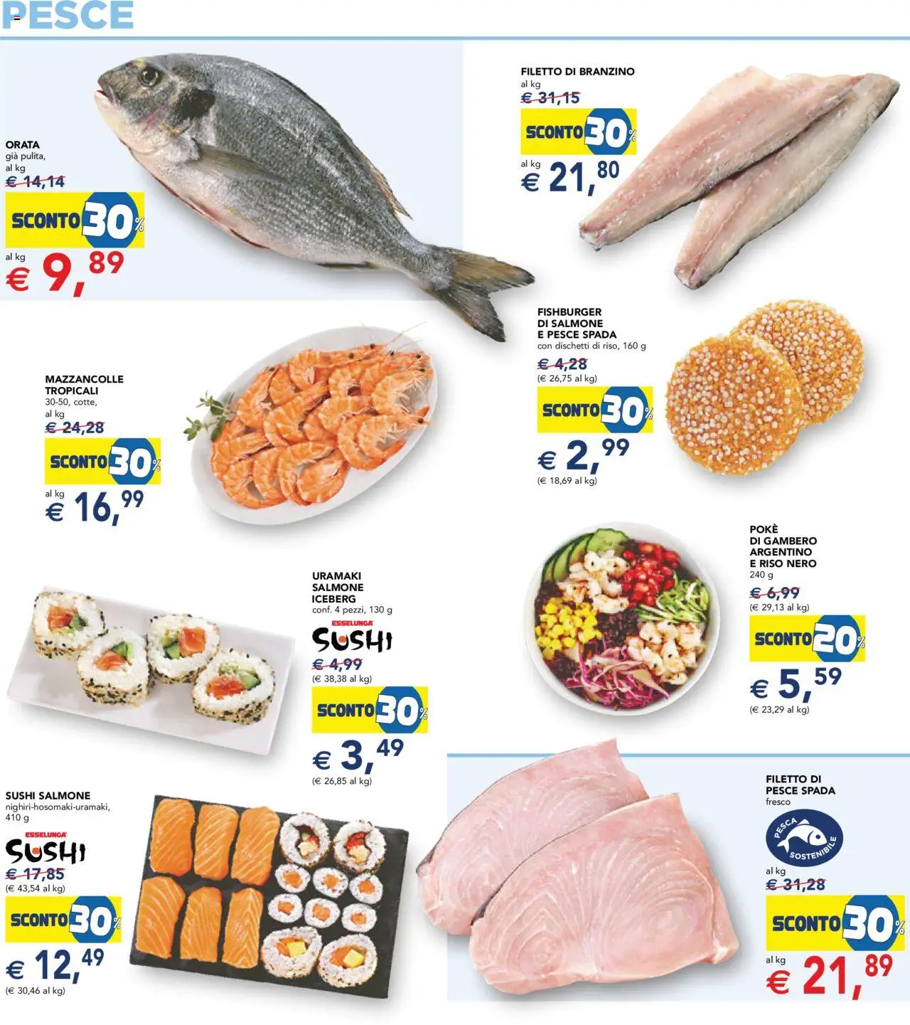 Volantino Esselunga S del 14.08.2025 | Pagina: 11 | Prodotti: Salmone, Riso, Pesce, Orata