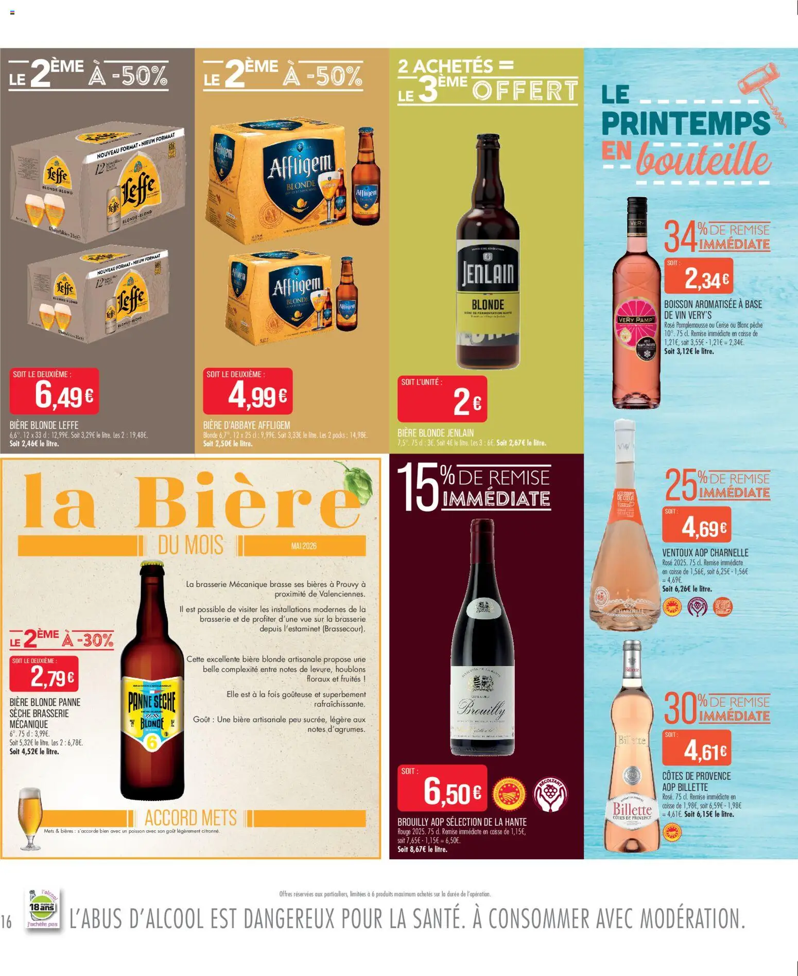 {H1} | Page: 16 | Produits: Pamplemousse, Pêche, Biere blonde leffe, Poisson