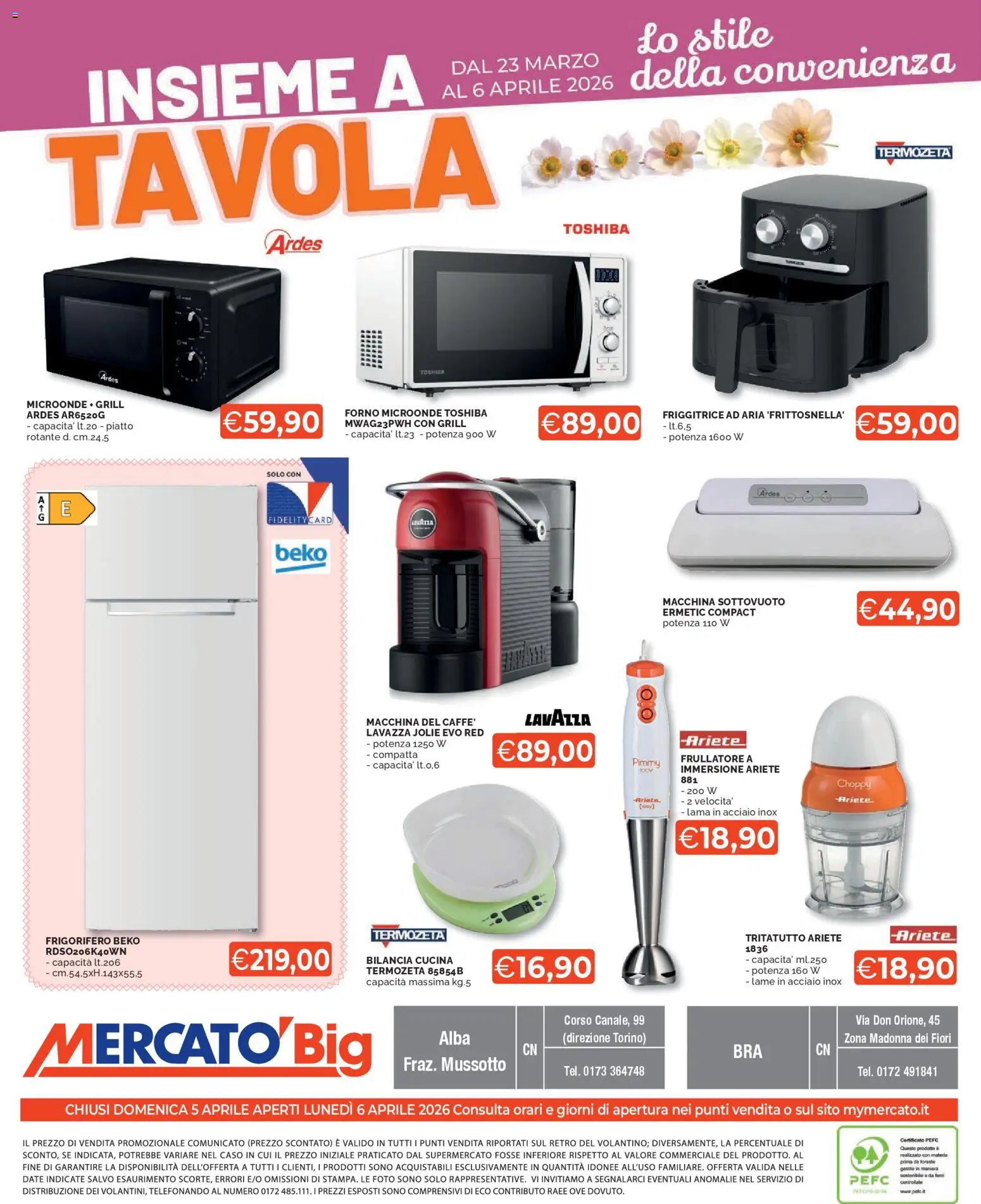 Volantino Mercatò del 23.03.2026 | Pagina: 8 | Prodotti: Microonde, Tritatutto, Lavazza, Friggitrice