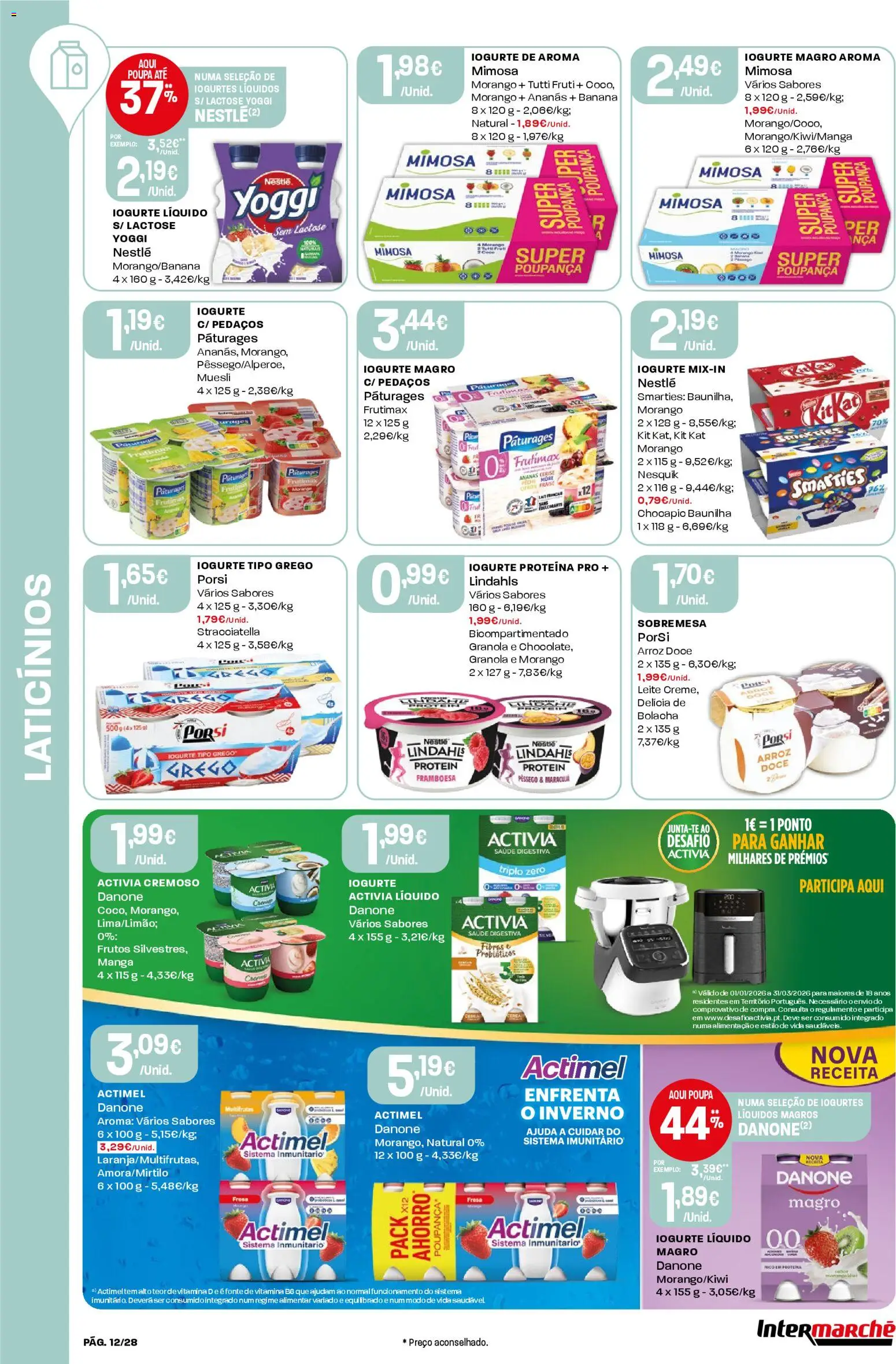 Intermarché Folheto Contact │ válido de 12.03.2026 | Página: 12 | Produtos: Probióticos, Iogurtes, Iogurte, Nestlé
