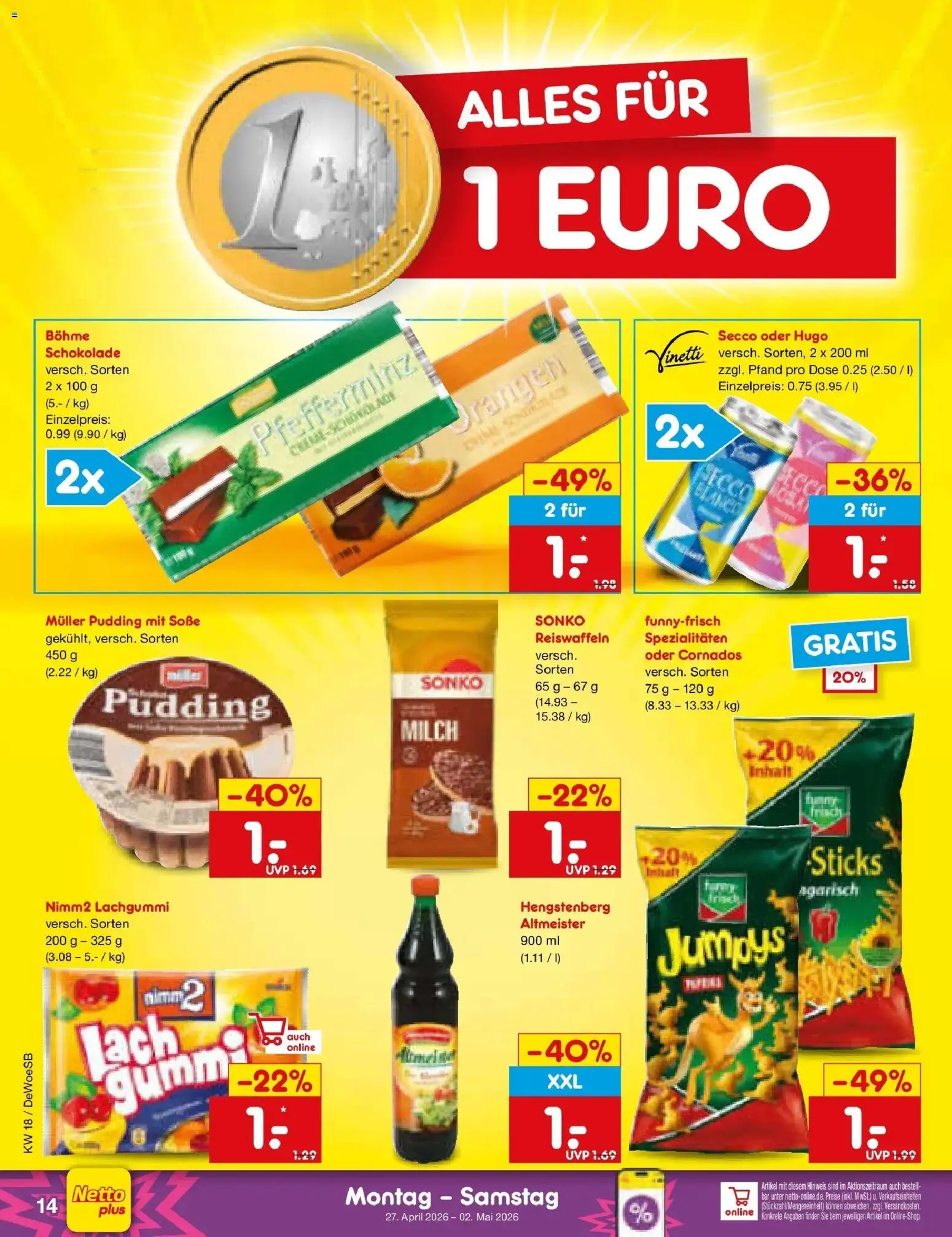 Netto Marken-Discount Prospekt Katzweiler	 – gültig ab 27.04.2026 | Seite: 16 | Produkte: Milch, Schokolade, Pudding, Soße