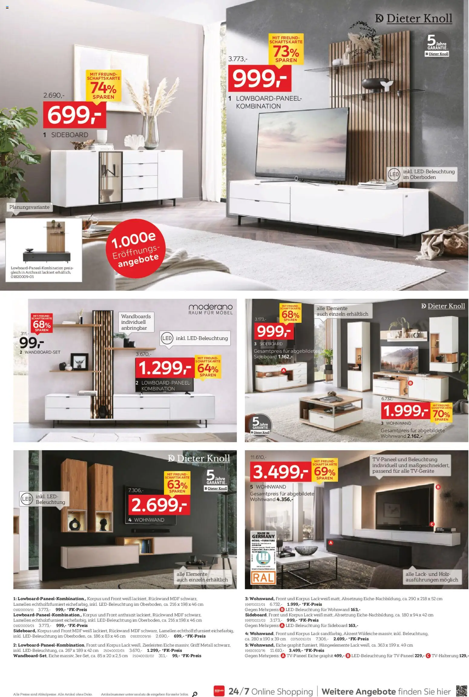 XXXL Lutz Neueröffnungsangebote in Rangsdorf – gültig ab 01.03.2026 | Seite: 8 | Produkte: Sideboard, Wohnwand