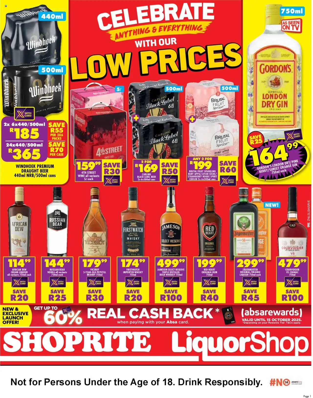 New Shoprite catalogue – valid from 23.09.2025 | Page: 1 | Products: TV, Beer, Vodka, Whiskey