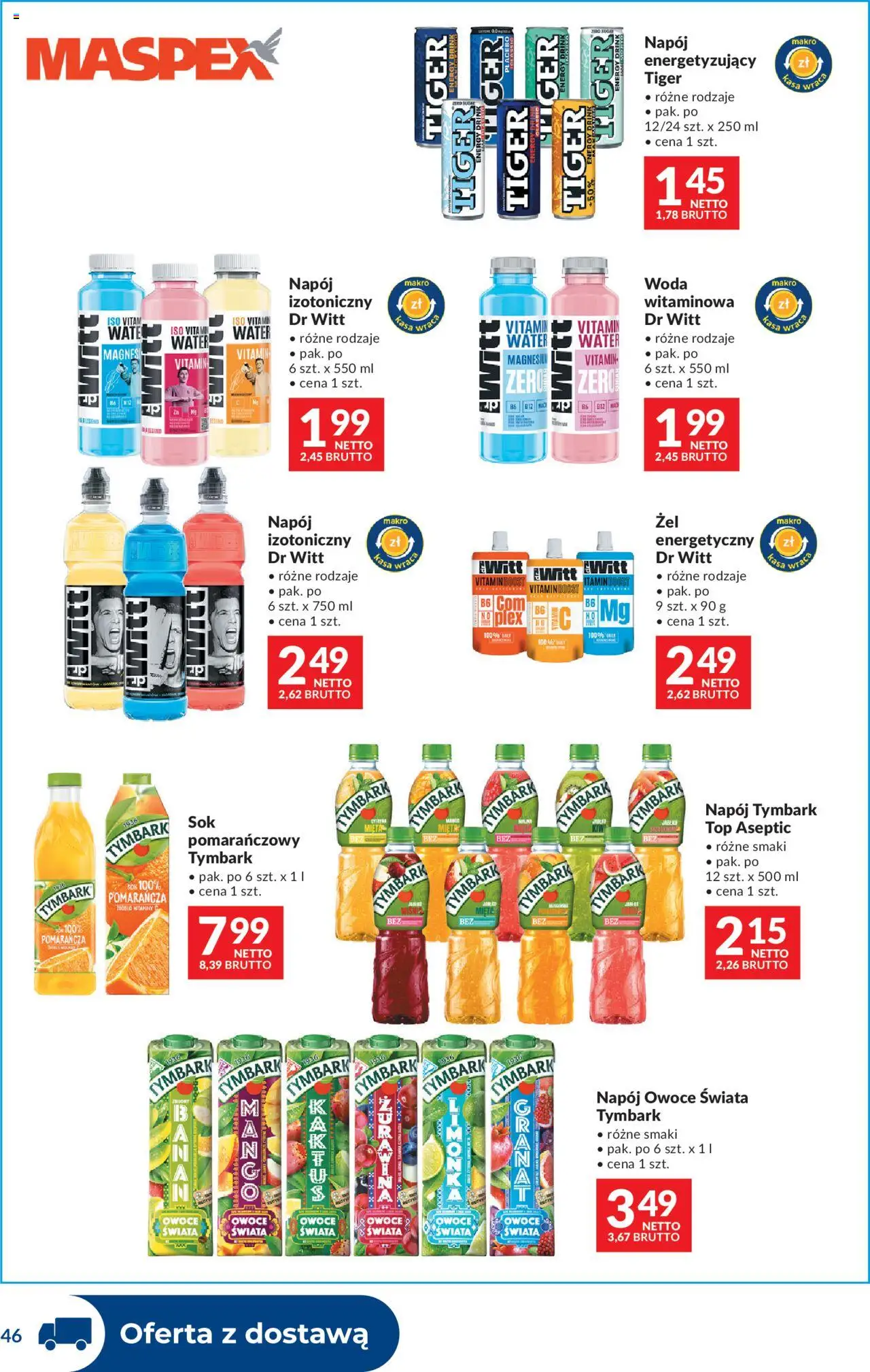 Makro Gazetka - Dystrybucja do sklepów od 19.08.2025 | Strona: 46 | Produkty: Mięta, Sok, Woda, Owoce