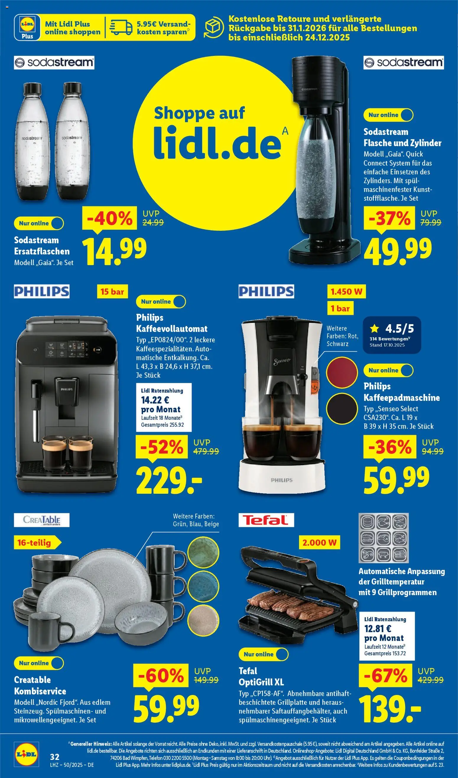 Lidl Prospekt Aarbergen – gültig ab 08.12.2025 | Seite: 6 | Produkte: Philips, Senseo, Kaffeevollautomat, Telefon