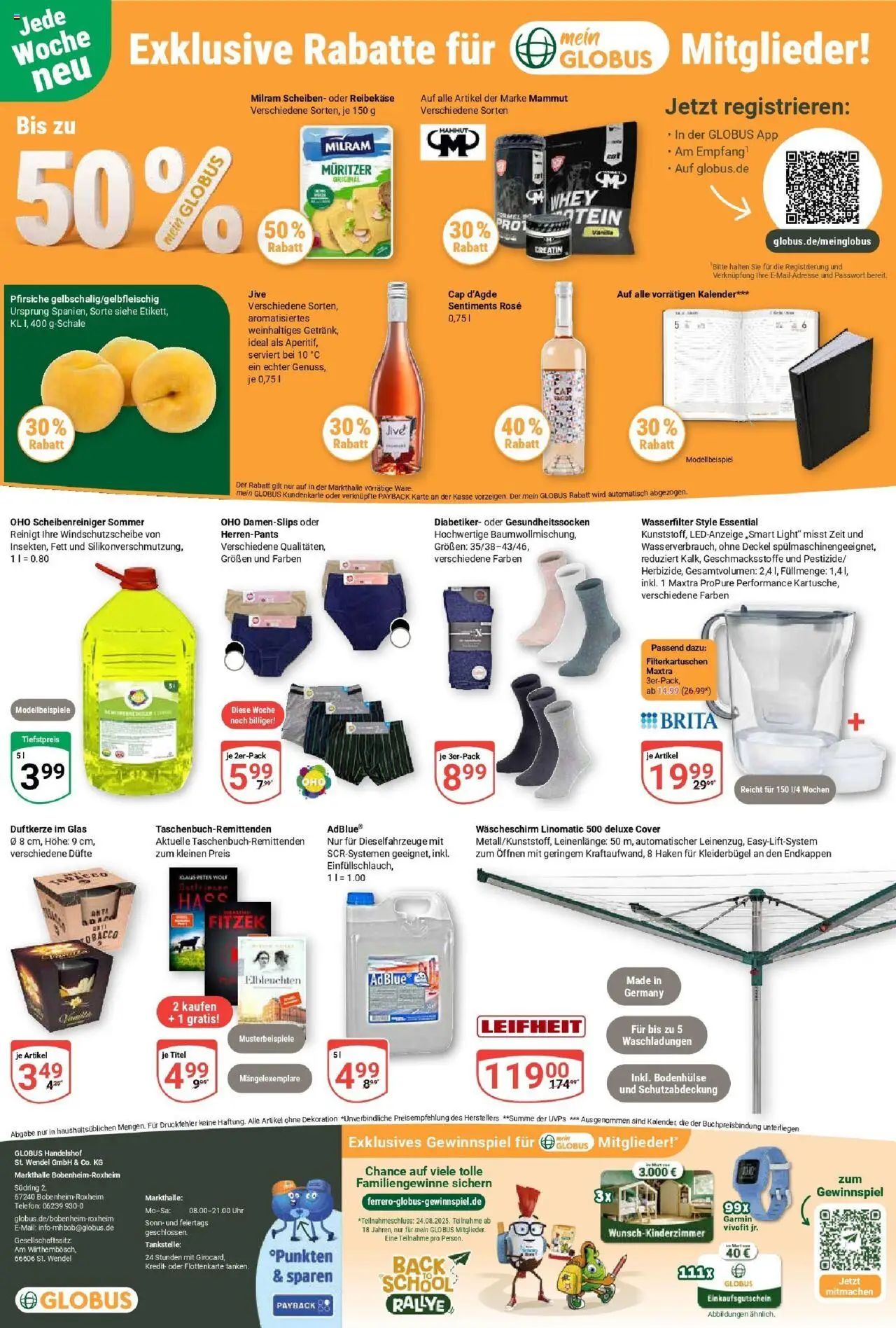 Globus prospekt Bobenheim-Roxheim	 - gültig ab dem 03.08.2025 | Seite: 25 | Produkte: Milram, Reibekase, Telefon, Uhr