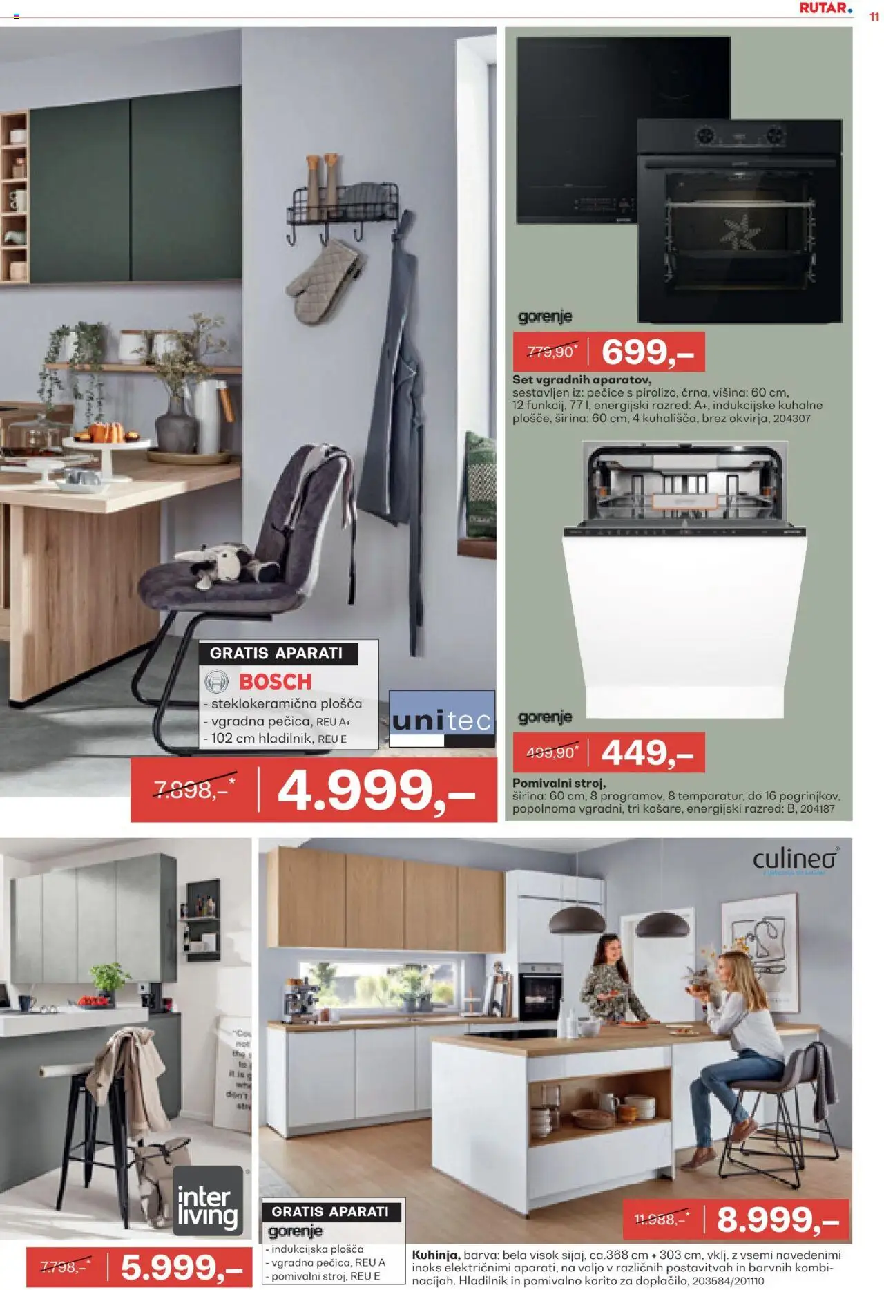 Rutar katalog │ velja od 20.08.2025 | Stran: 11 | Izdelki: Hladilnik, Pomivalno korito, Indukcijska plošča, Barva