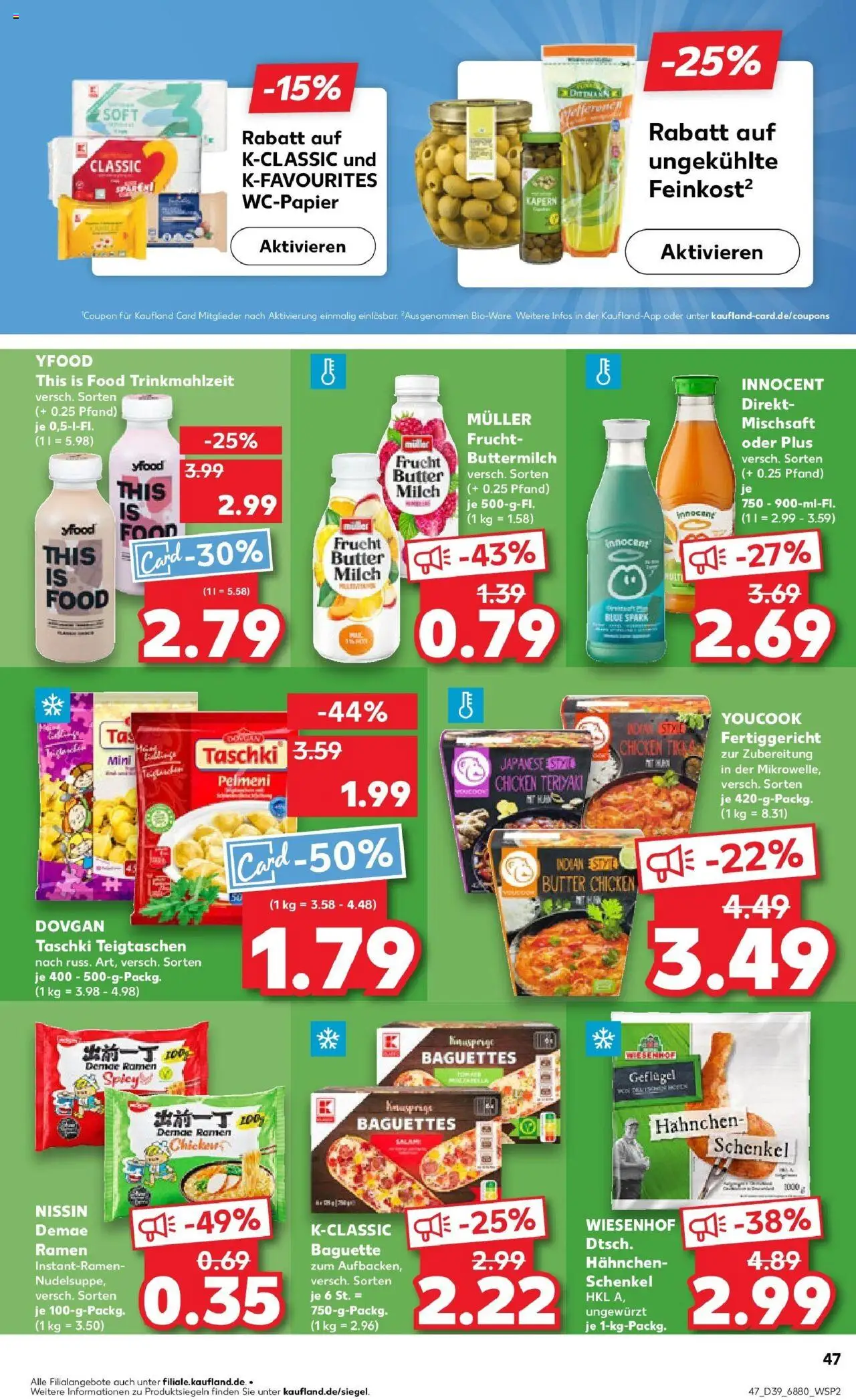 Kaufland prospekt Neunkirchen	 – gültig ab 25.09.2025 | Seite: 47 | Produkte: Youcook, Milch, Baguette, YFood