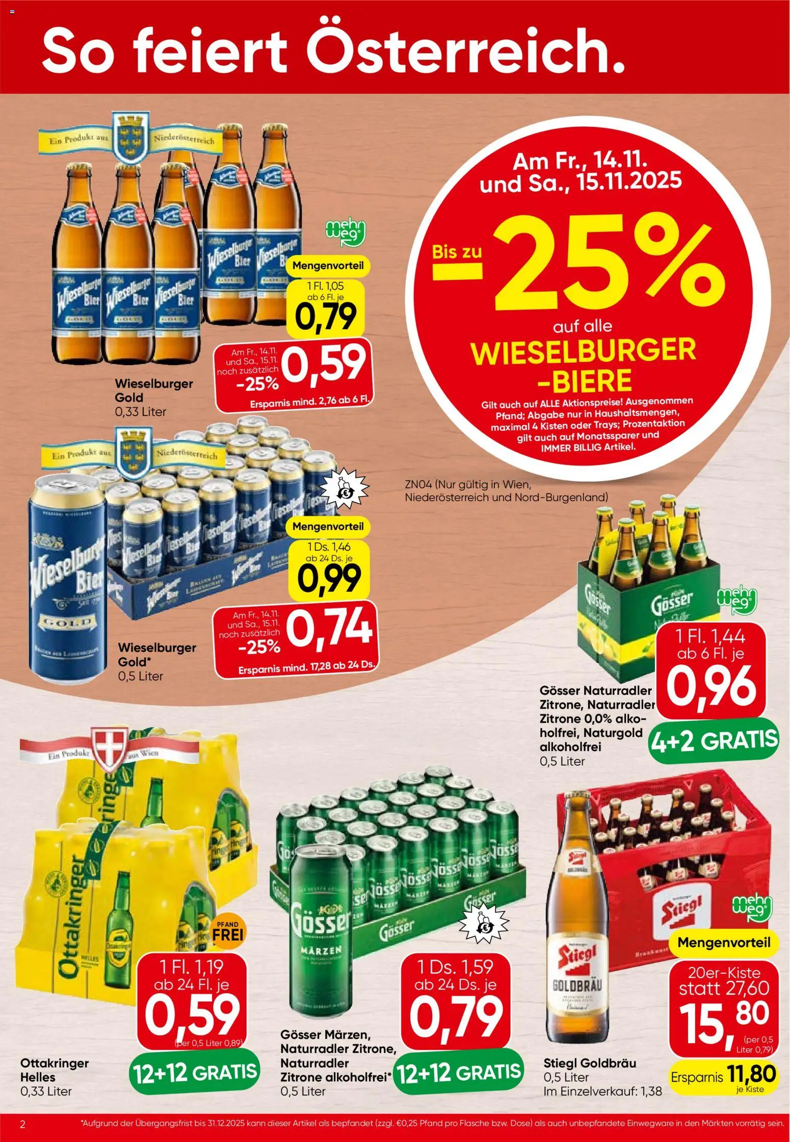 Spar Flugblatt - Niederösterreich gültig ab 13.11.2025 | Seite: 2 | Produkte: Zitrone, Bier