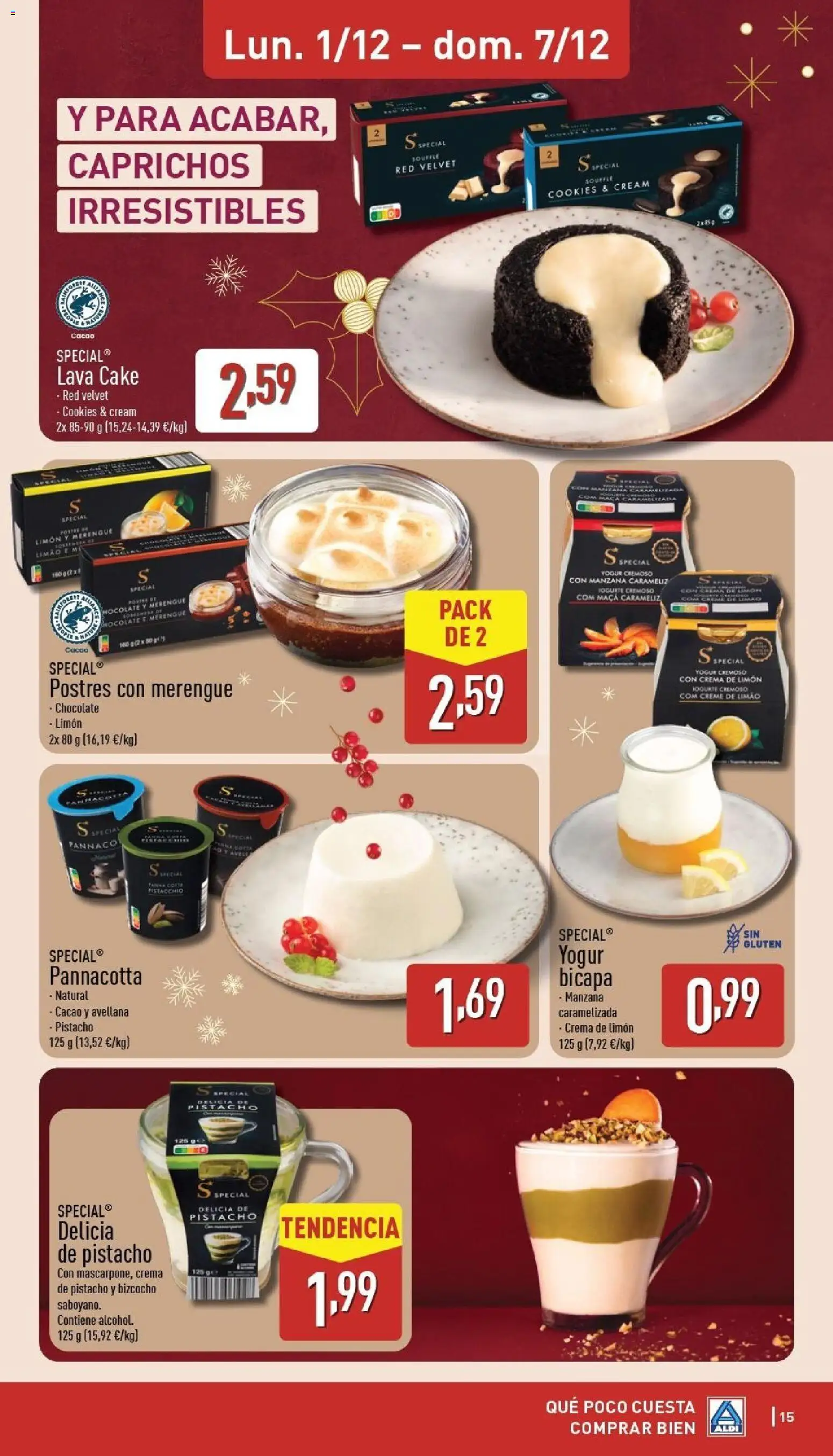 Aldi folleto Canarias │ válido desde el 01.12.2025 | Página: 15 | Productos: Chocolate, Crema, Bizcocho, Φρυγανιές σικάλεως