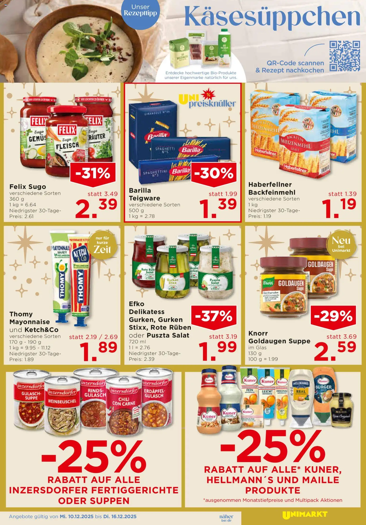 Unimarkt Nord gültig ab 10.12.2025 | Seite: 13 | Produkte: Gurken, Salat, Fertiggerichte, Chili