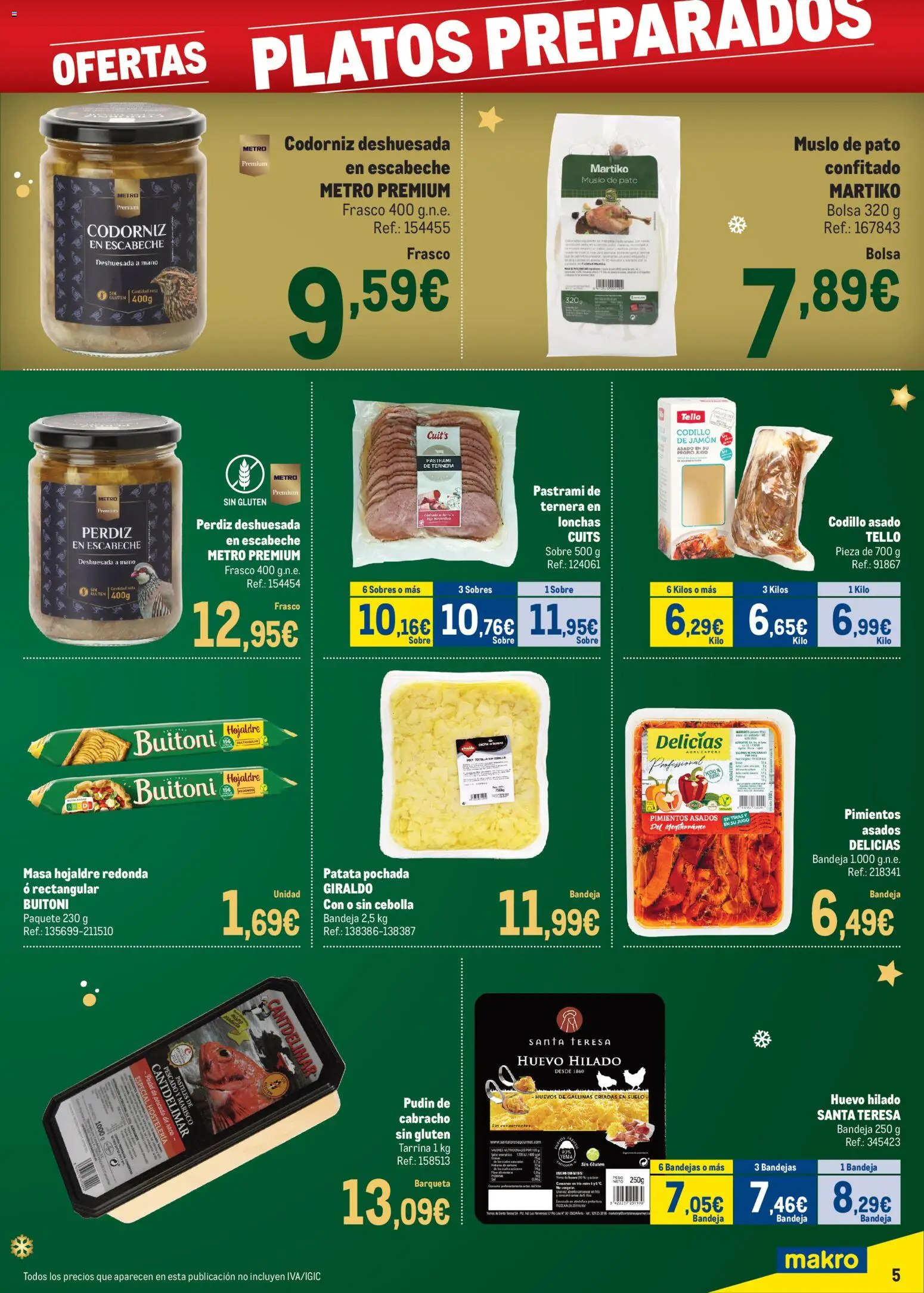 Makro - Precios Navidad Levante │ válido desde el 24.11.2025 | Página: 5 | Productos: Jamón, Pescado, Bolsa, Bandeja