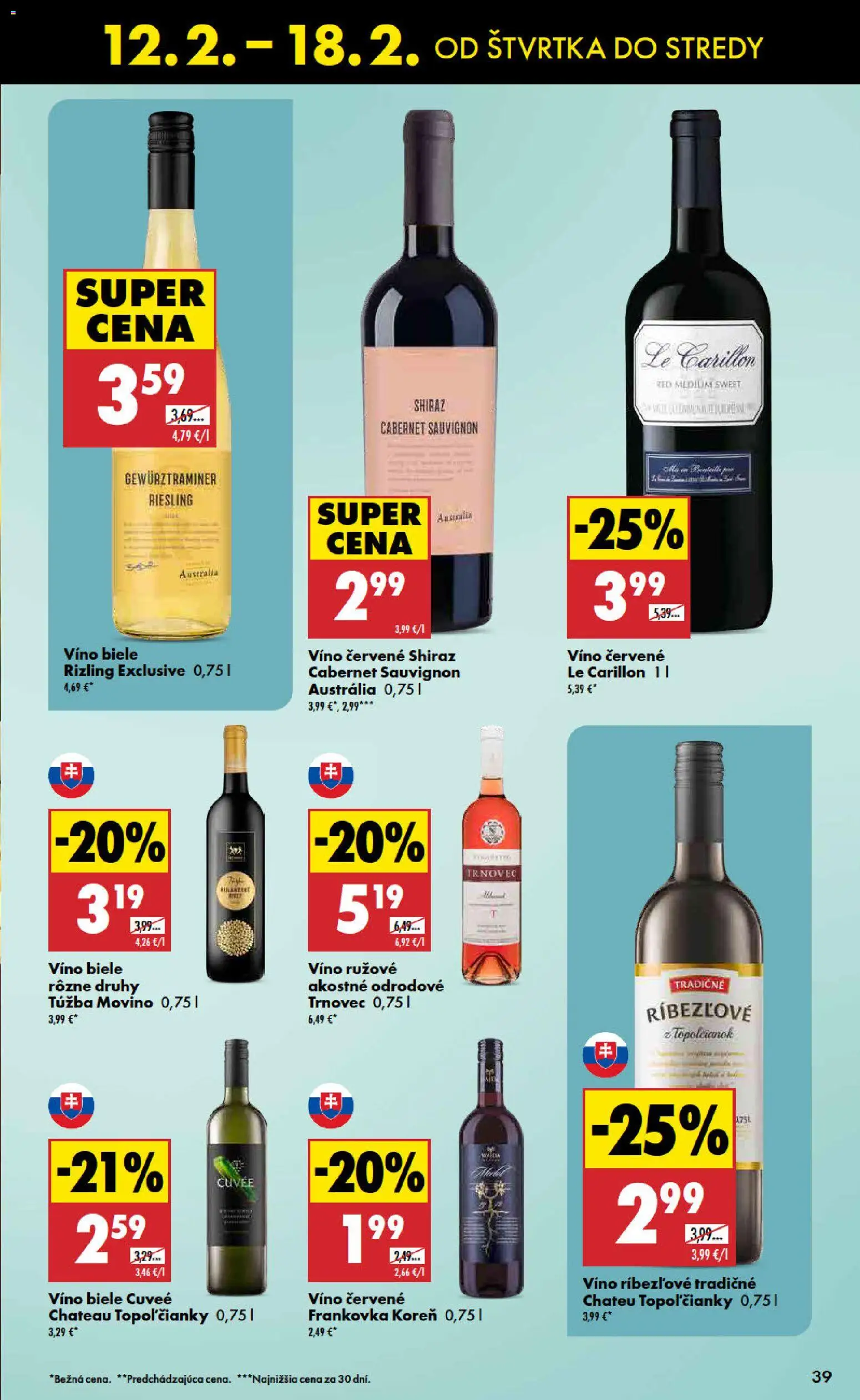 Nové Biedronka akcie – leták je platný od 12.02.2026 | Strana: 39 | Produkty: Biele víno, Víno, Červené víno
