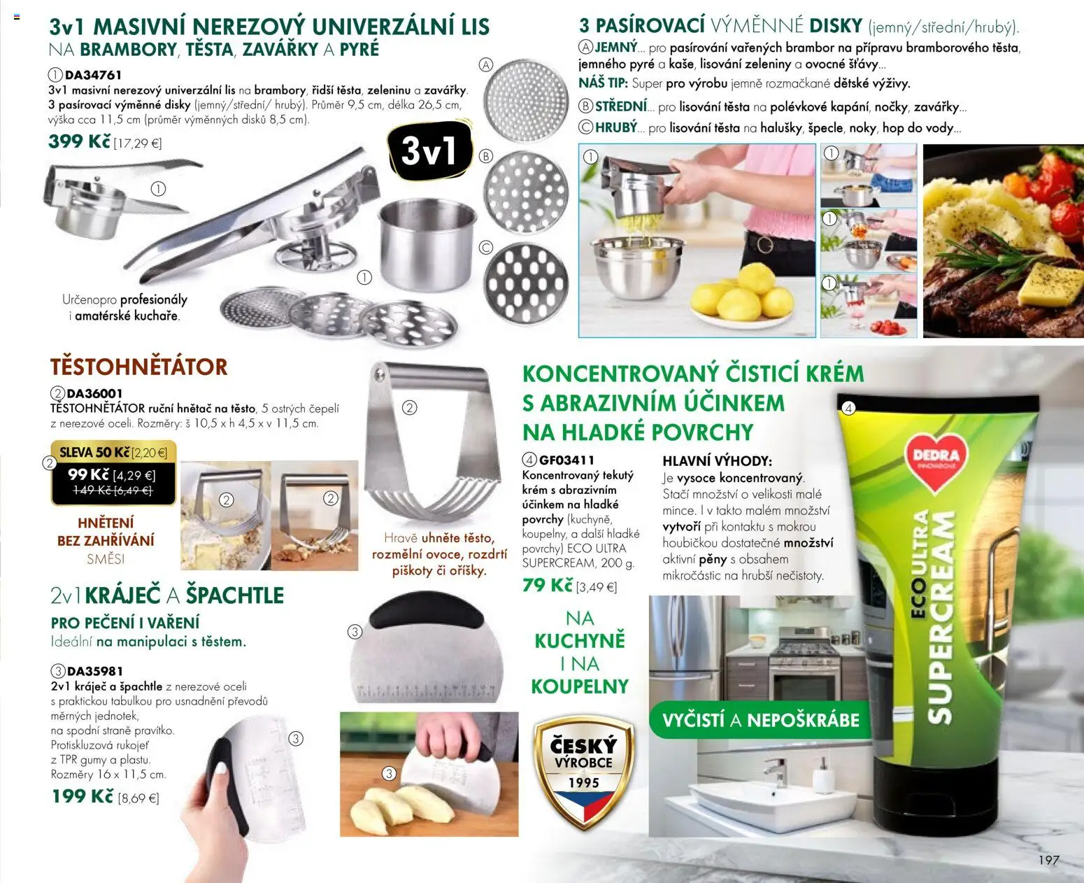 Nové Dedra akcie – leták je platný od 24.04.2026 | Strana: 97 | Produkty: Lis, Kuchyne, Krém