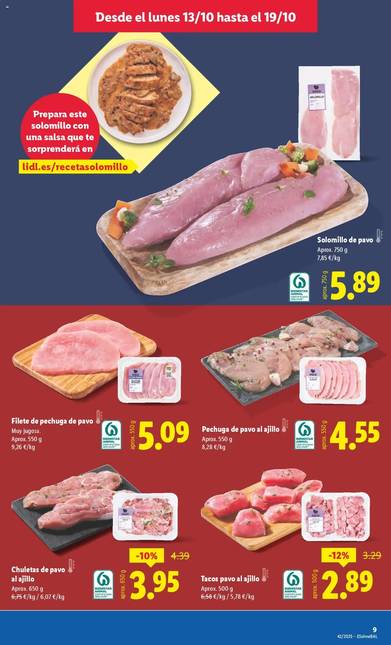 Lidl catálogo MAD │ válido desde el 13.10.2025 | Página: 15 | Productos: Chuletas de pavo, Tacos, Té, Filete