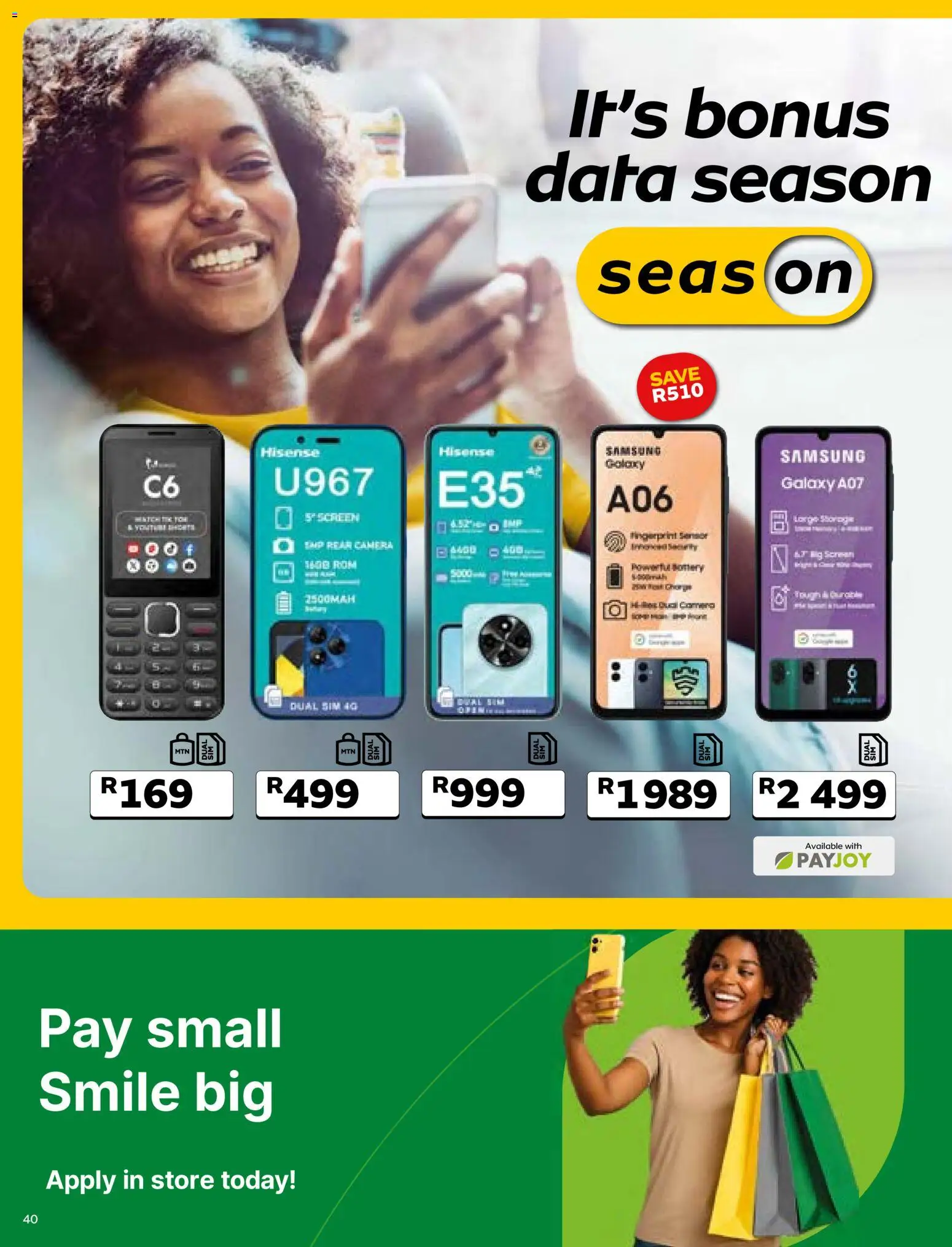 New MTN catalogue – valid from 07.11.2025 | Page: 40 | Products: Data, Sim, Camera
