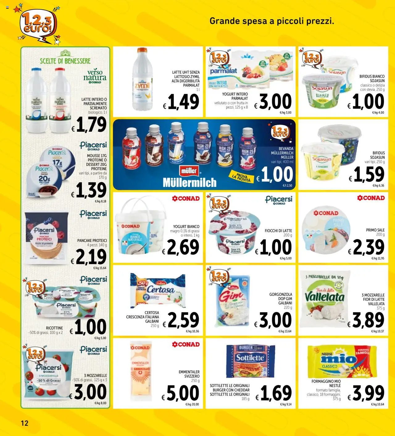 Volantino Spazio Conad del 30.09.2025 | Pagina: 12 | Prodotti: Yogurt, Frutta, Sale, Gorgonzola