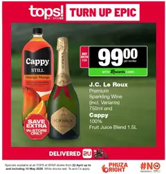 Tops at Spar specials catalogue – valid from 22.04.2026 | Page: 2 | Products: Juice, Wine, Fruit, Mango